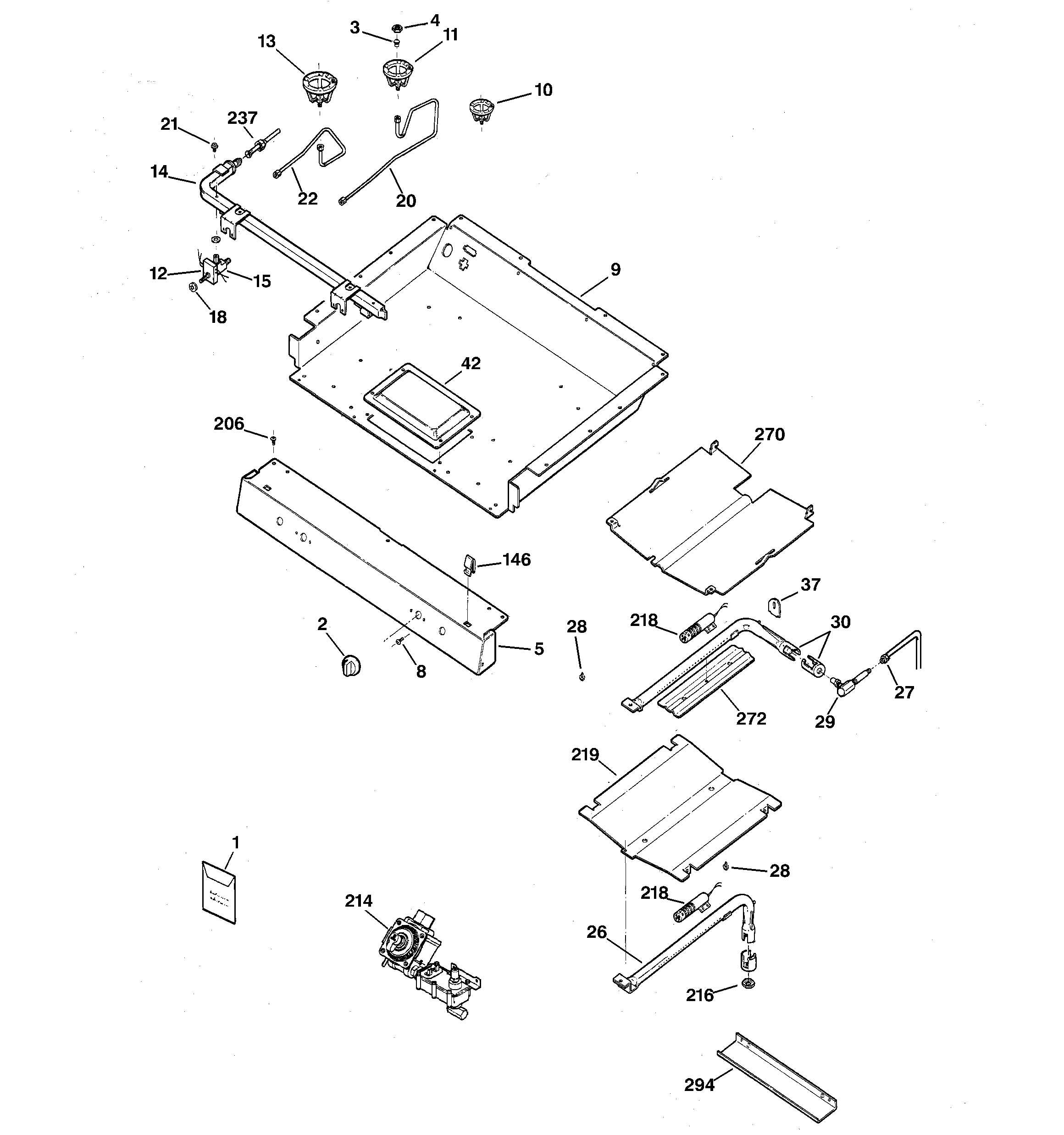 GE JGBP40BEH3CT gas & burner parts diagram