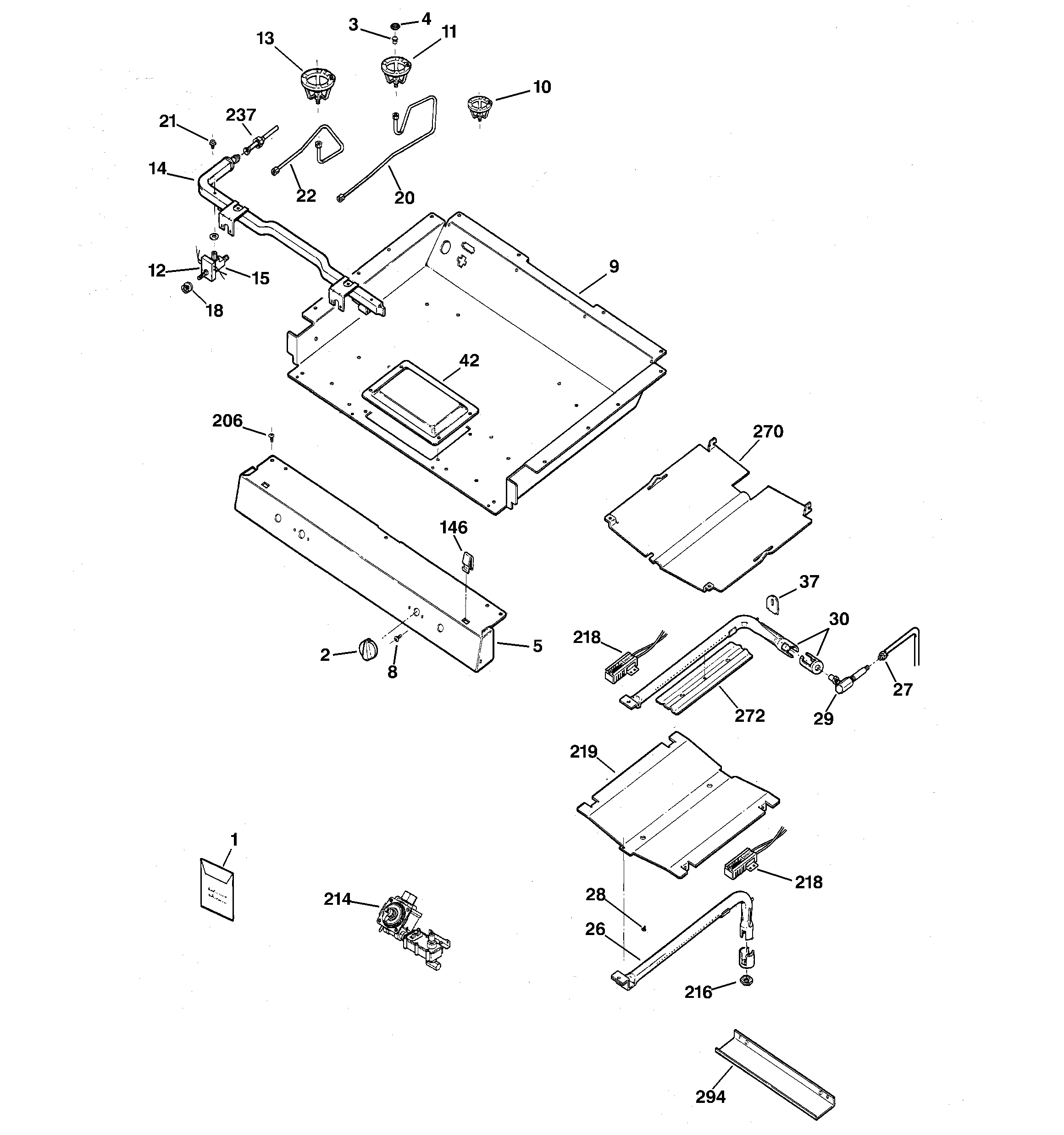 GE JGBP80CEH3CC gas & burner parts diagram