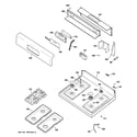 GE JGBP85CEH3CC control panel & cooktop diagram