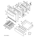GE JGBP85CEH3CC door & drawer parts diagram