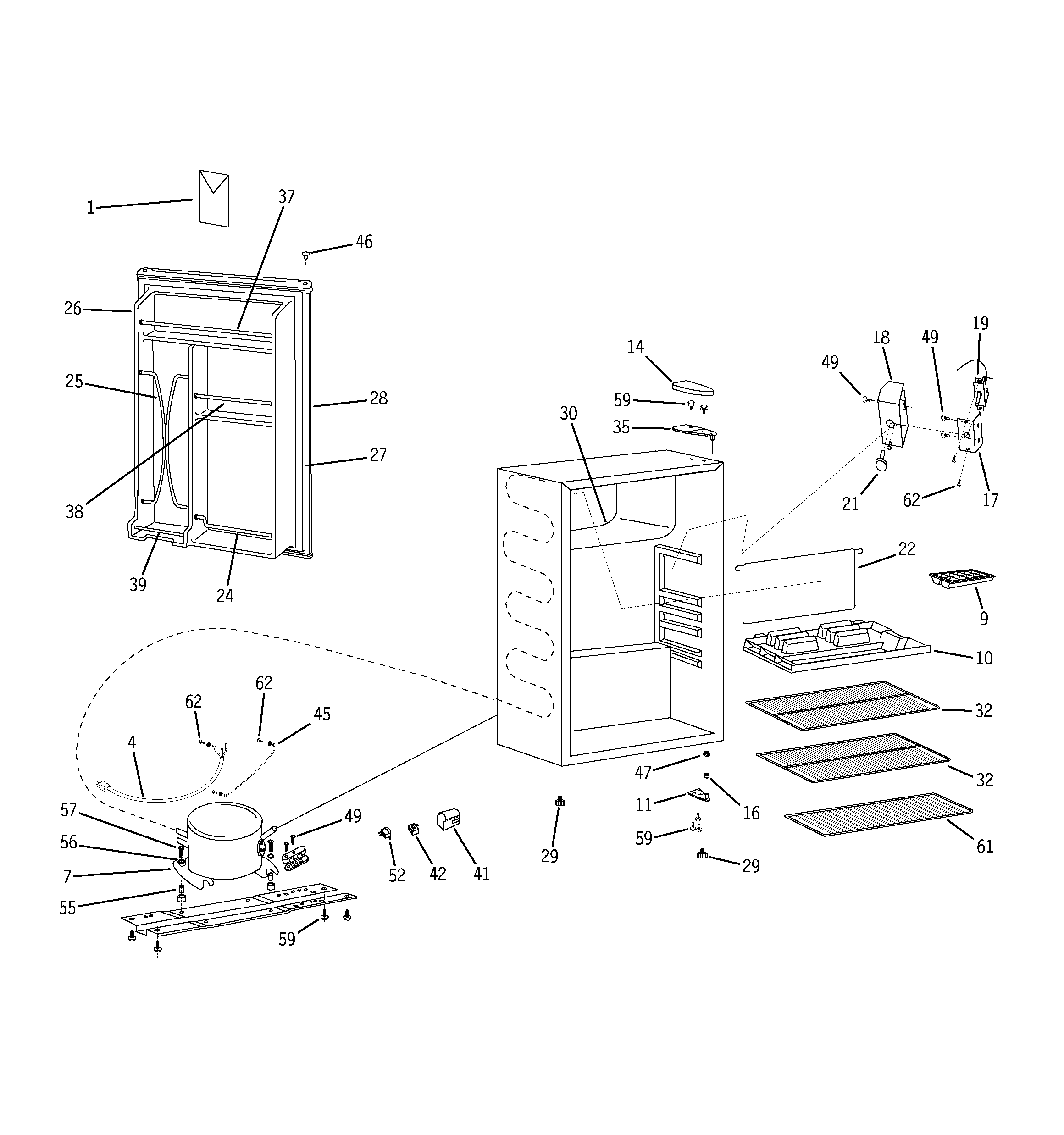 GE GMR04BANCBB refrigerator diagram