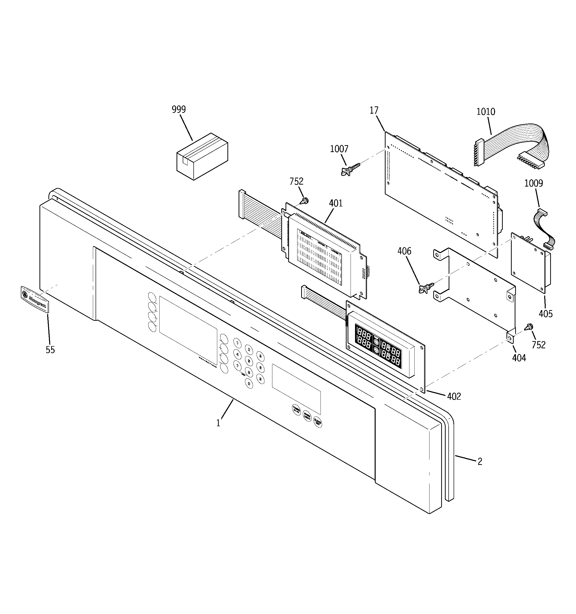 GE ZET3038BH1BB control panel diagram