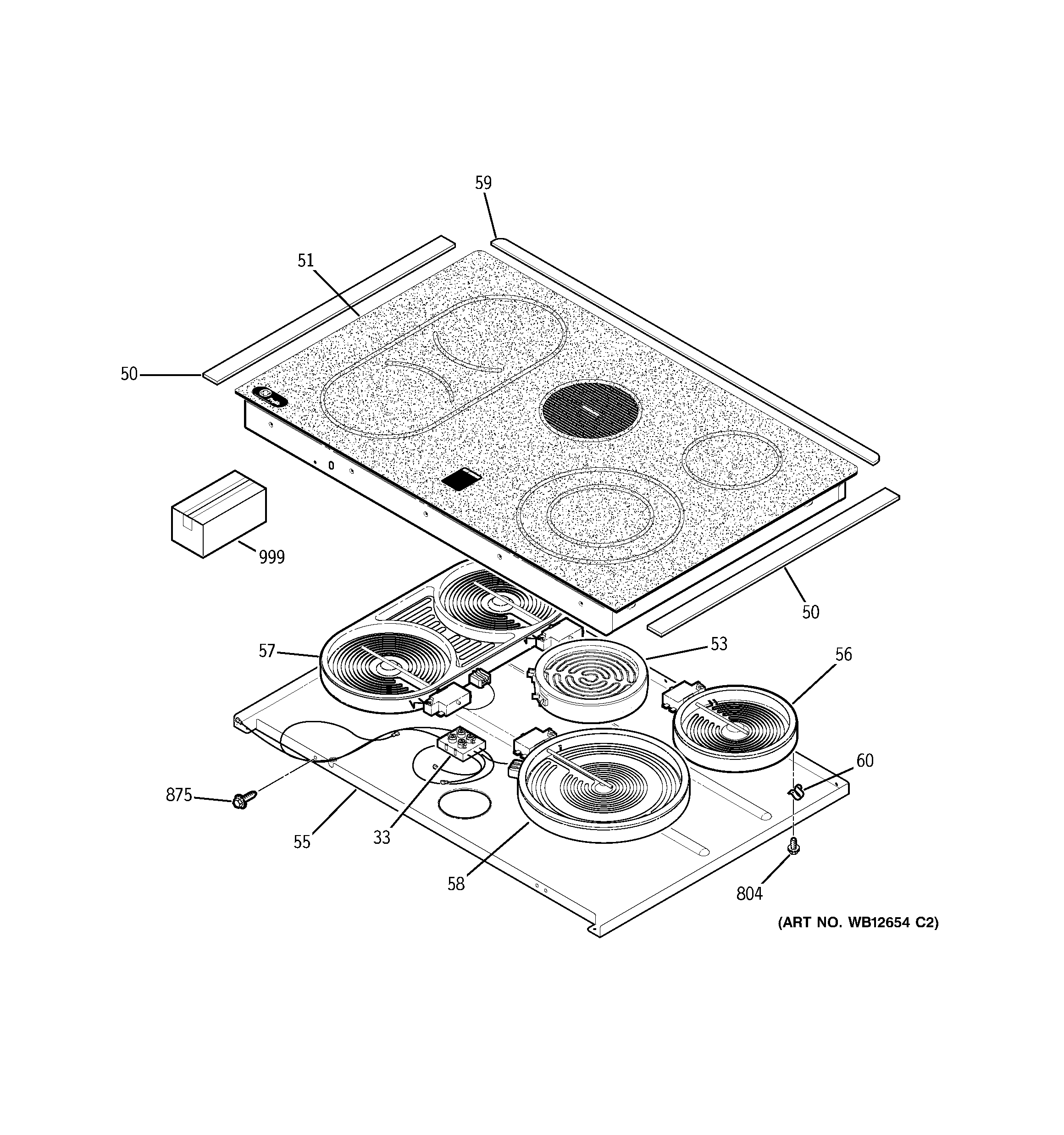 GE JCS968BF5BB cooktop diagram