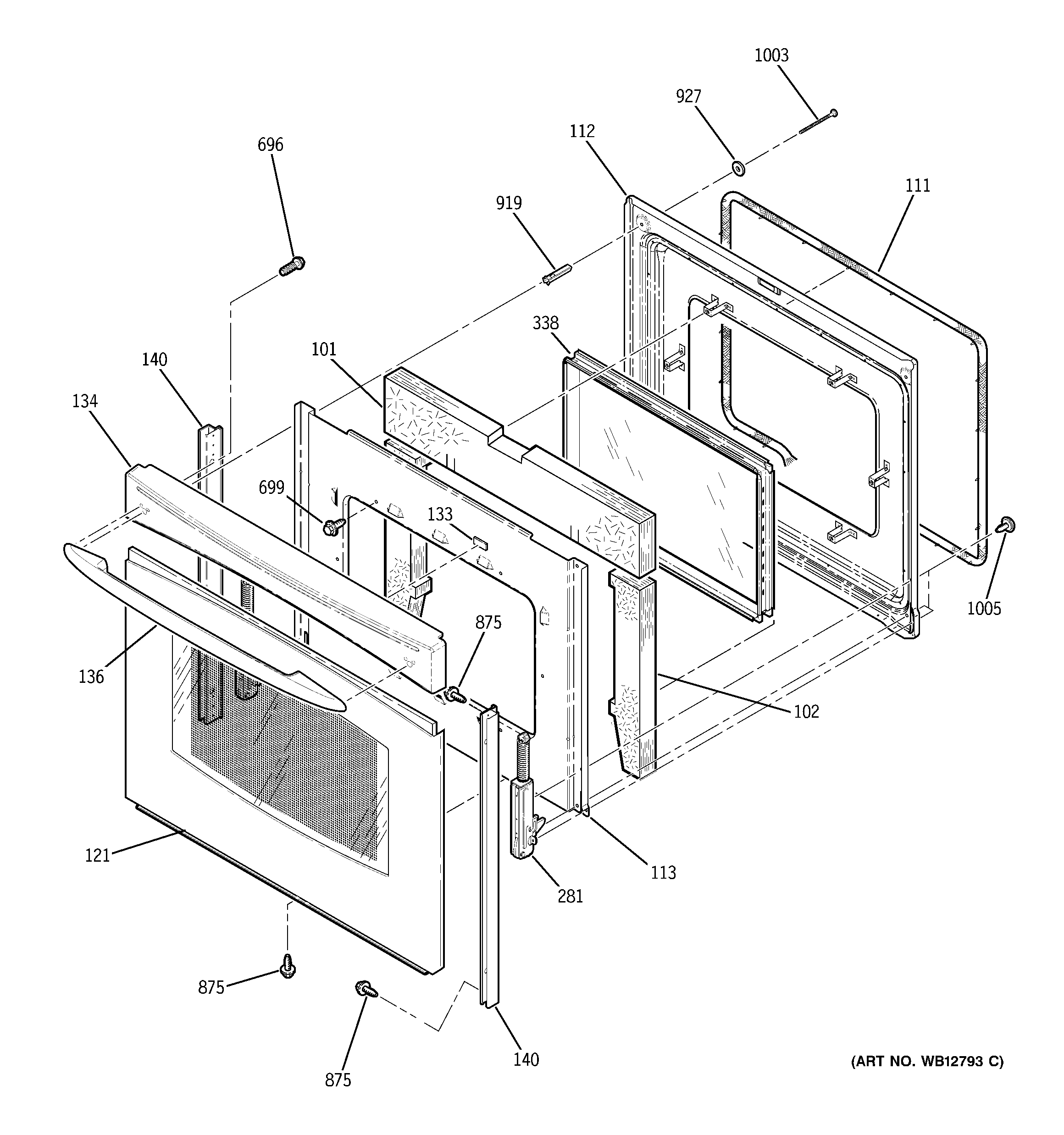 GE JB968SH3SS door diagram