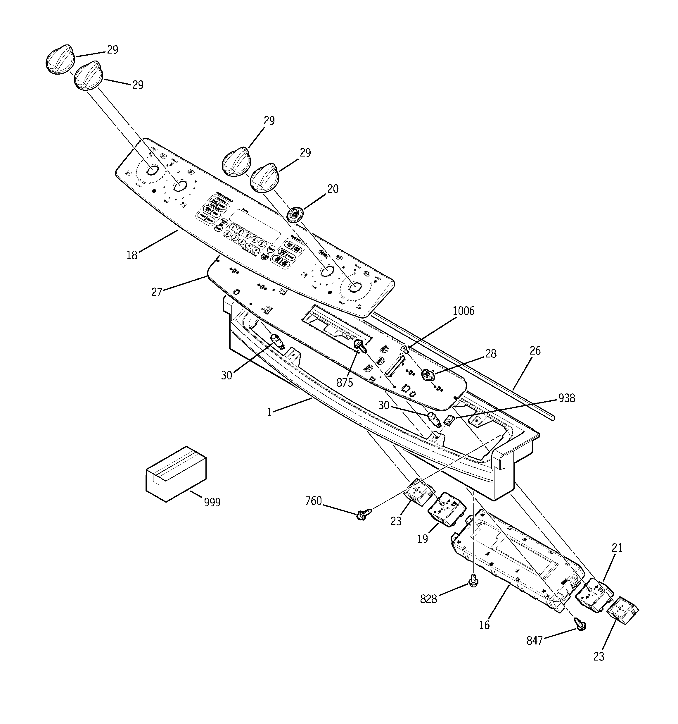 GE JS968TF5WW control panel diagram