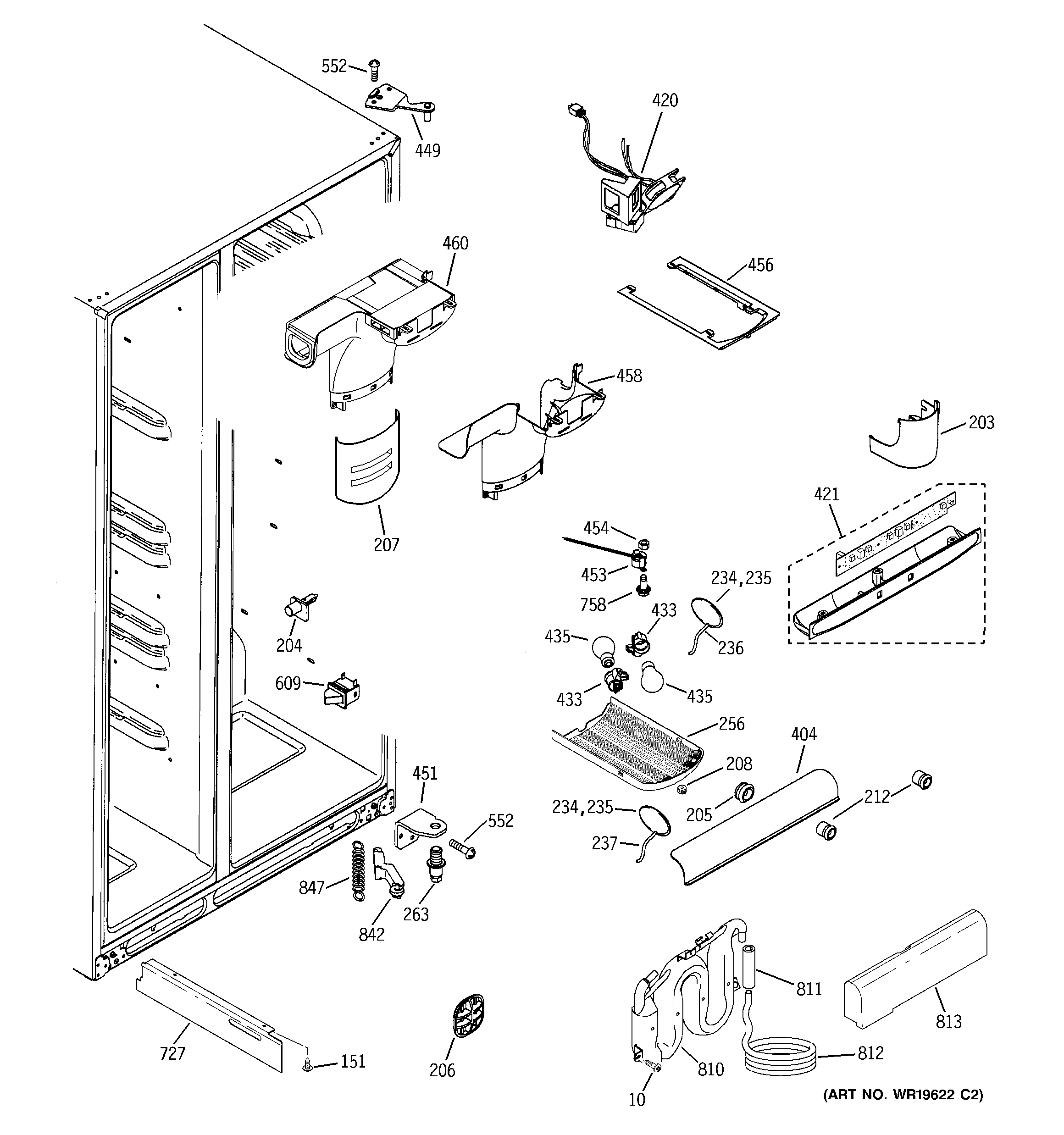GE GCG21YERAFSS fresh food section diagram