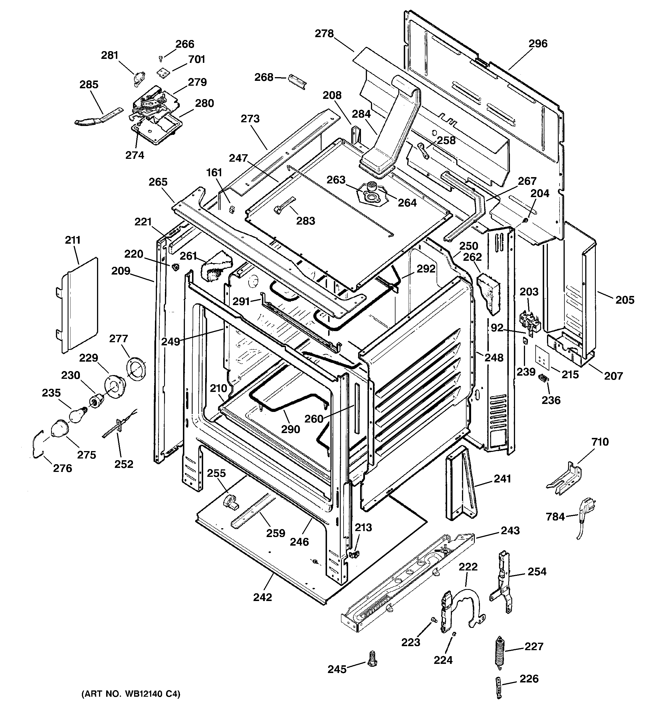 GE 157860 body parts diagram