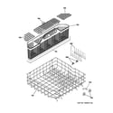 GE PDW9200J03WW lower rack assembly diagram