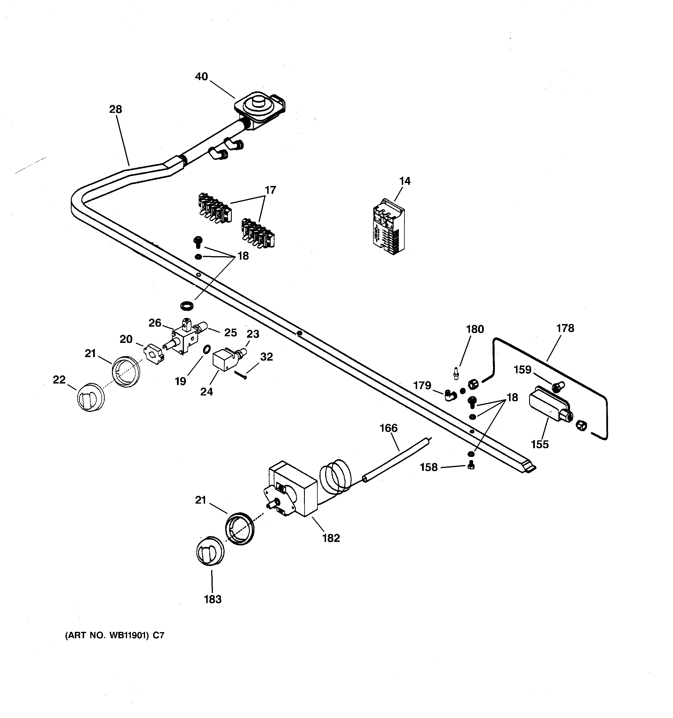 GE ZGU48L6DWSS manifold & controls diagram