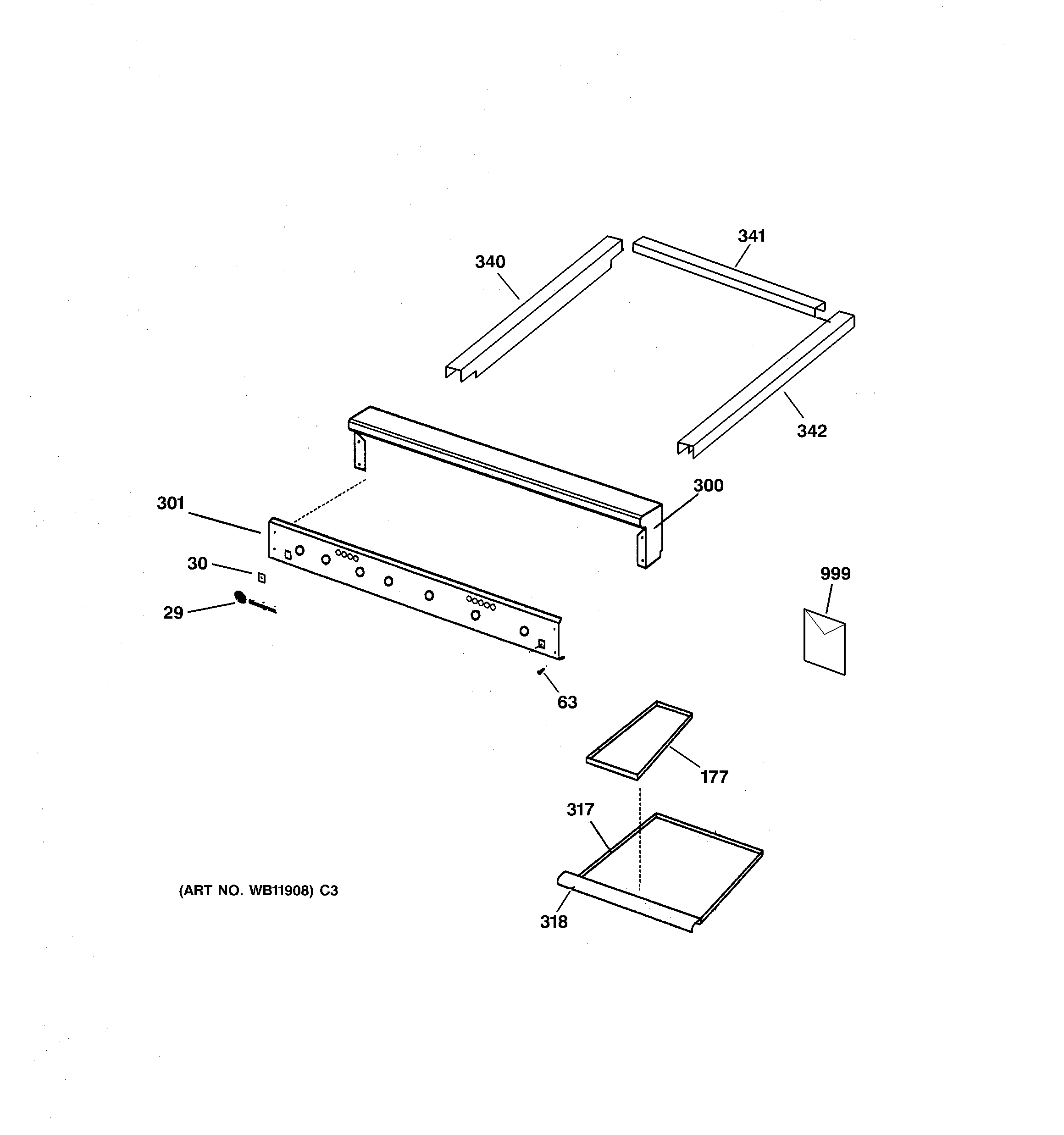 GE ZGU48L6RD1SS escutcheon & trim diagram
