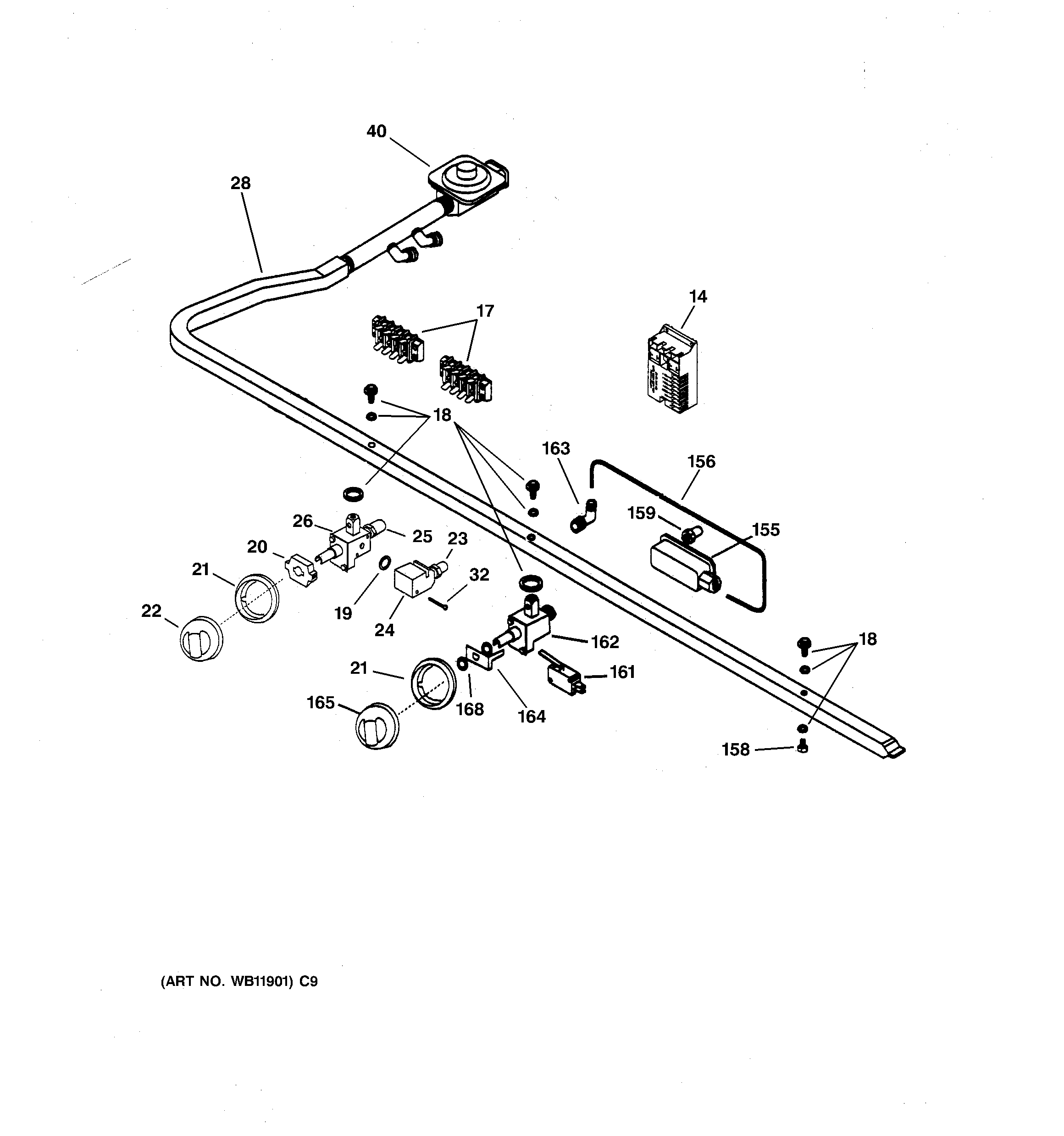 GE ZGU48L6RWSS manifold & controls diagram