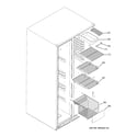 GE GCG23YBSAFBB freezer shelves diagram