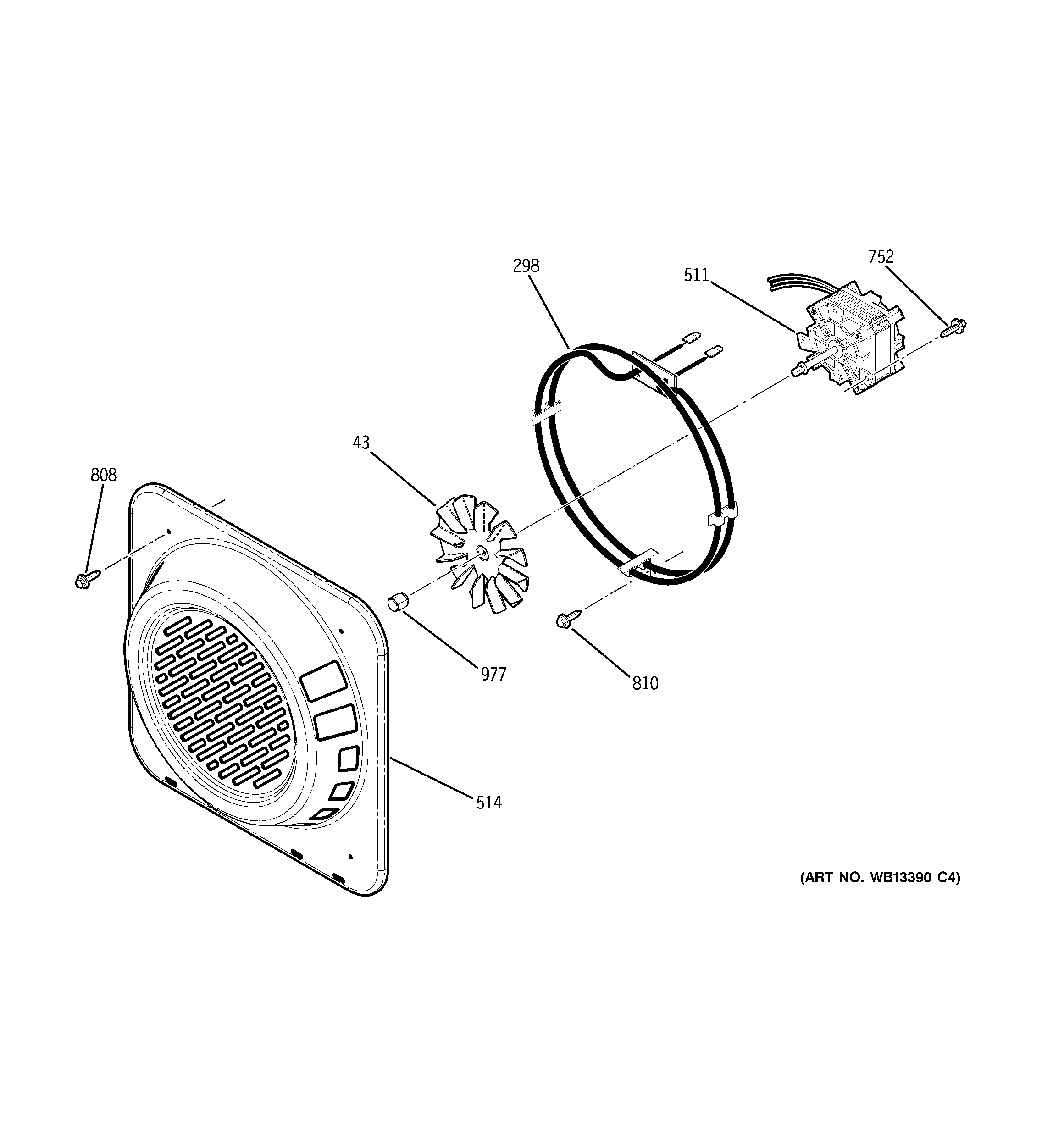 GE JCT915SF3SS convection fan diagram