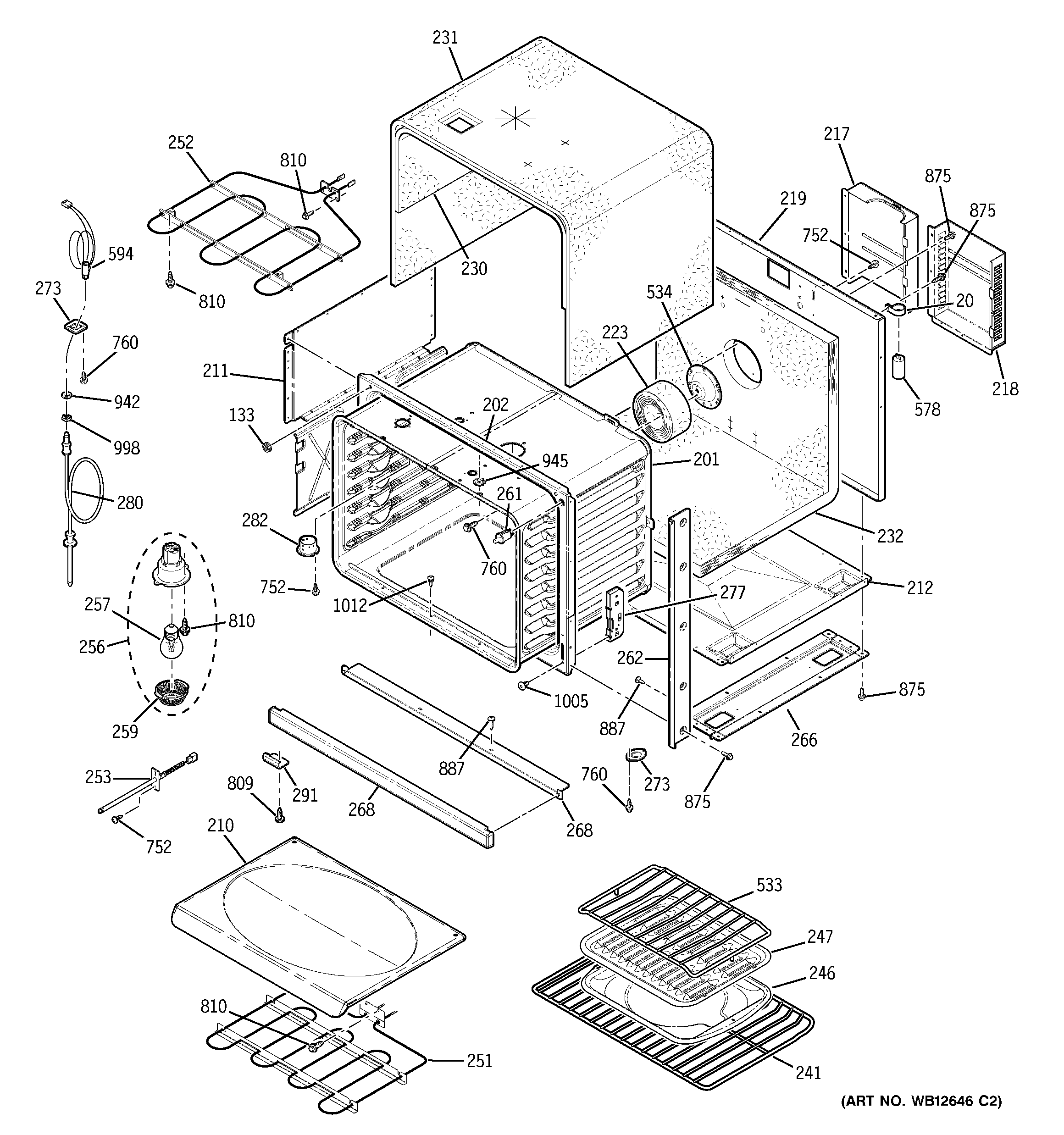GE JT912CF4CC body parts diagram