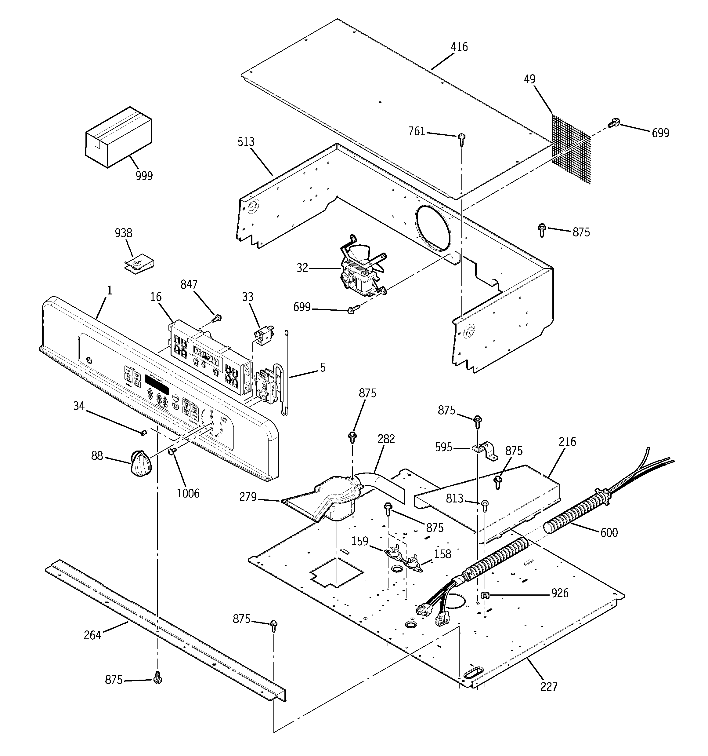 GE JTP28BF4BB control panel diagram