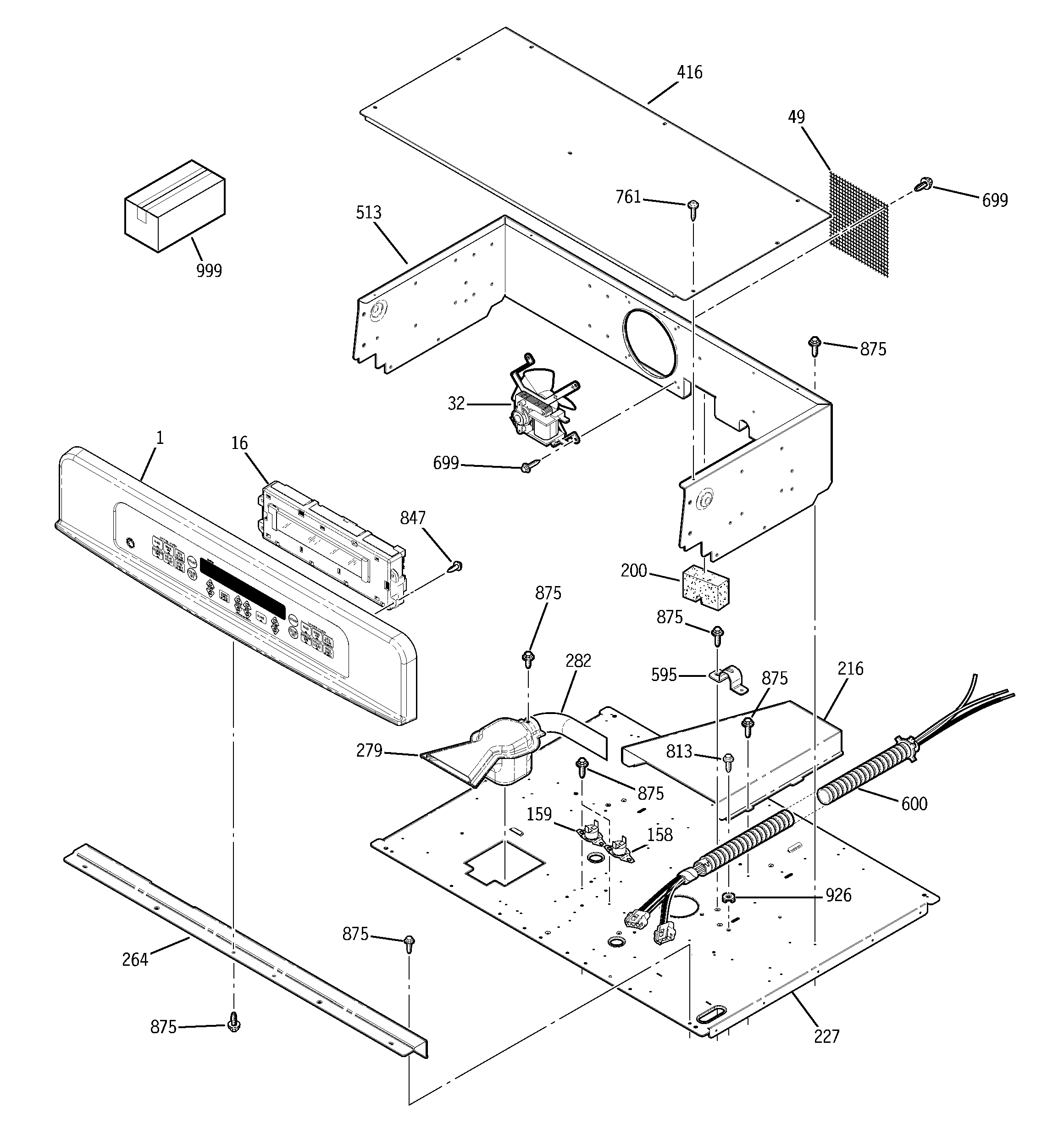 GE JTP48BF4BB control panel diagram