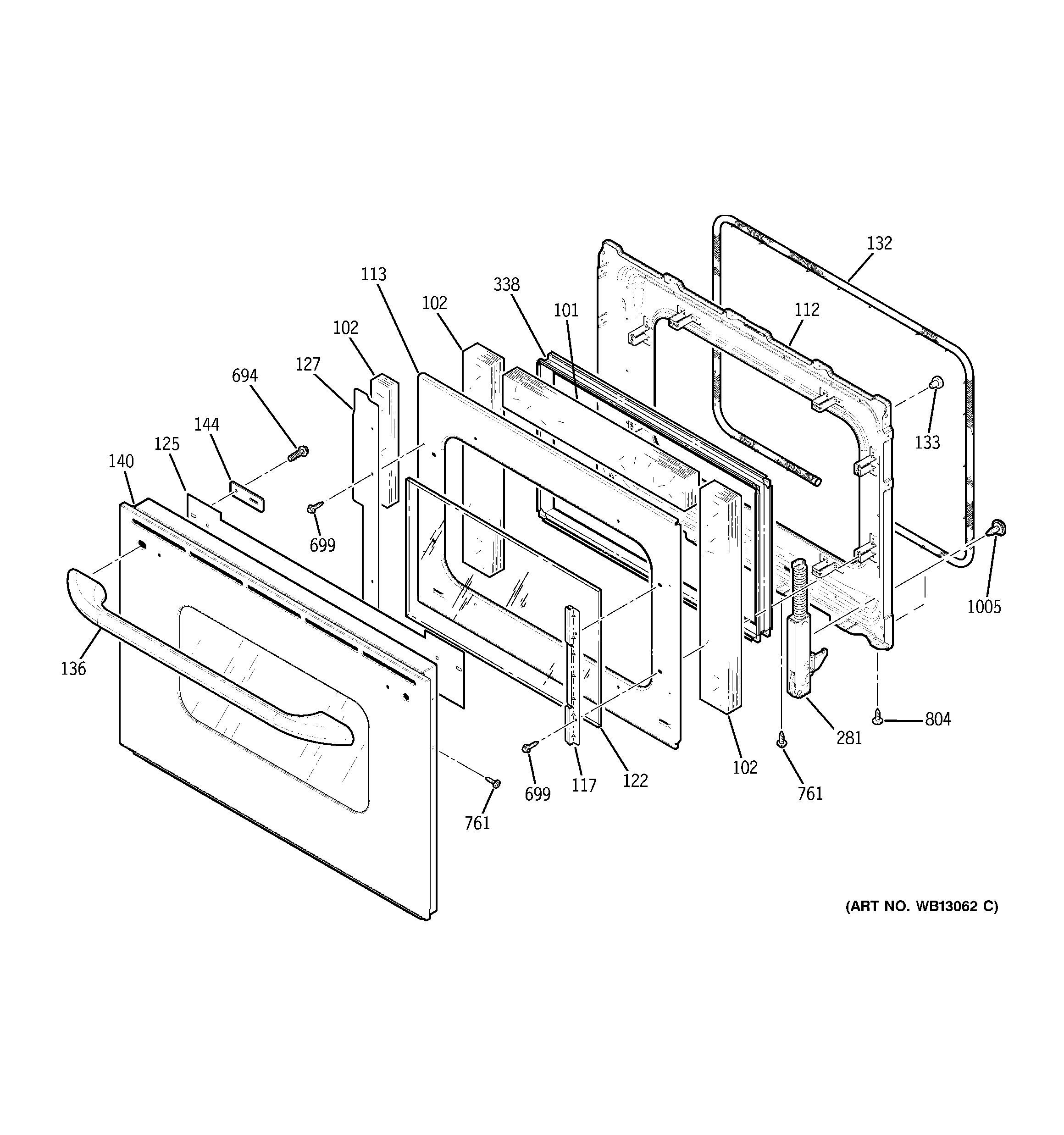 GE JTP48SF3SS door diagram