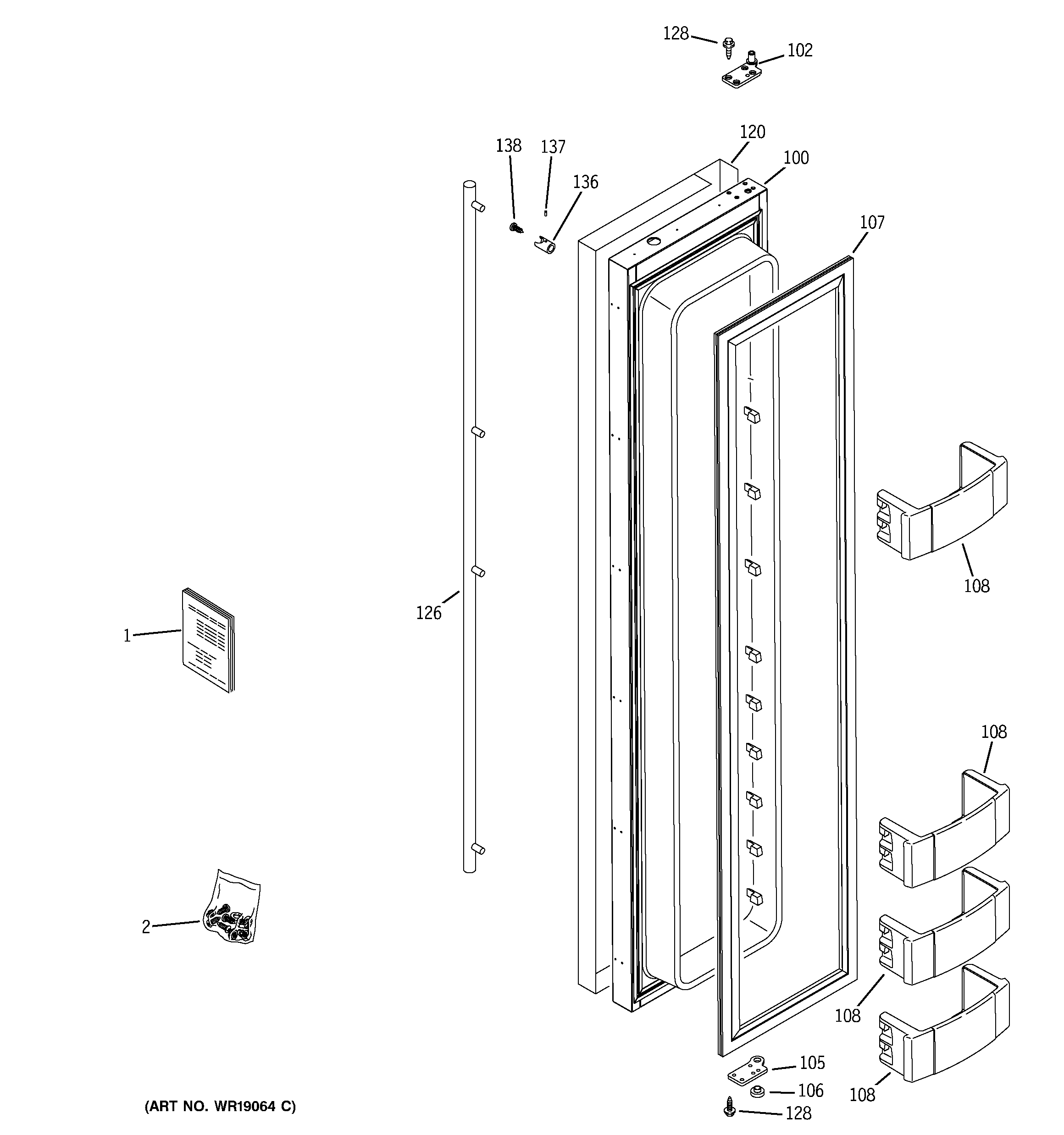 GE ZISS480NRCSS freezer door diagram