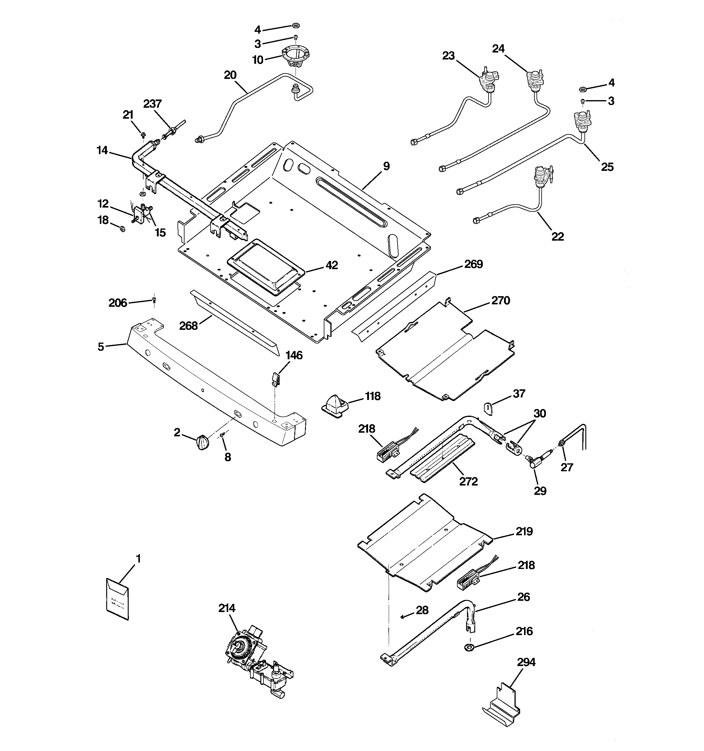 GE JGB916CEK1CC gas & burner parts diagram