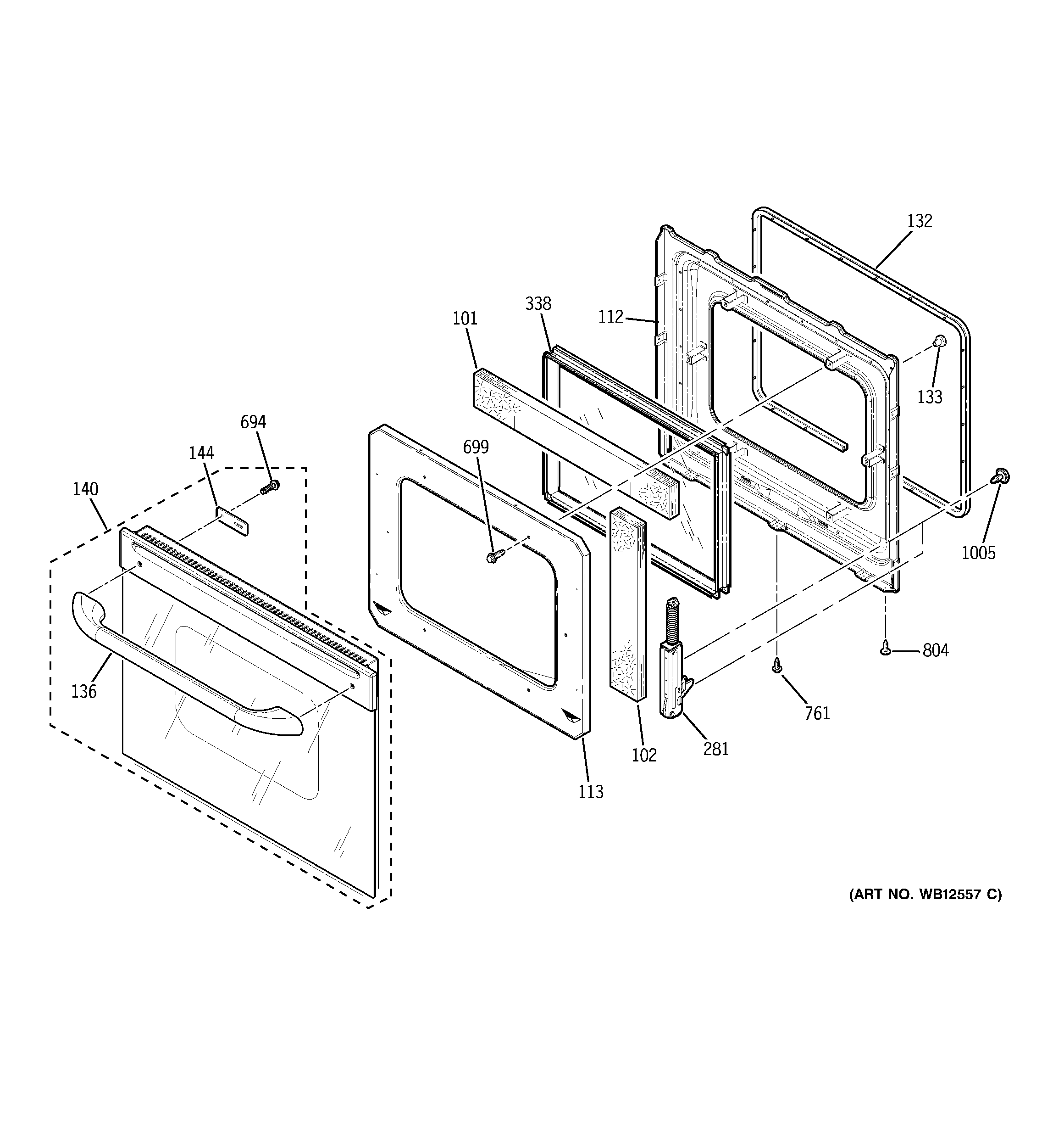 GE JKP28BF2BB lower door diagram