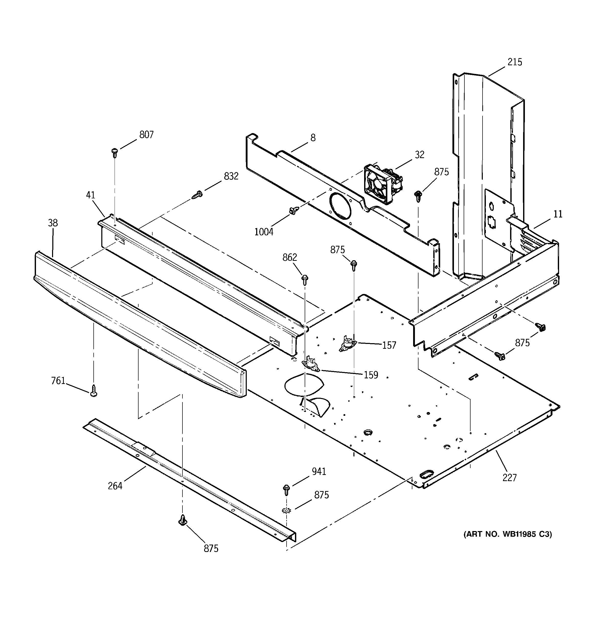 GE JTP56CD1CC center spacer diagram