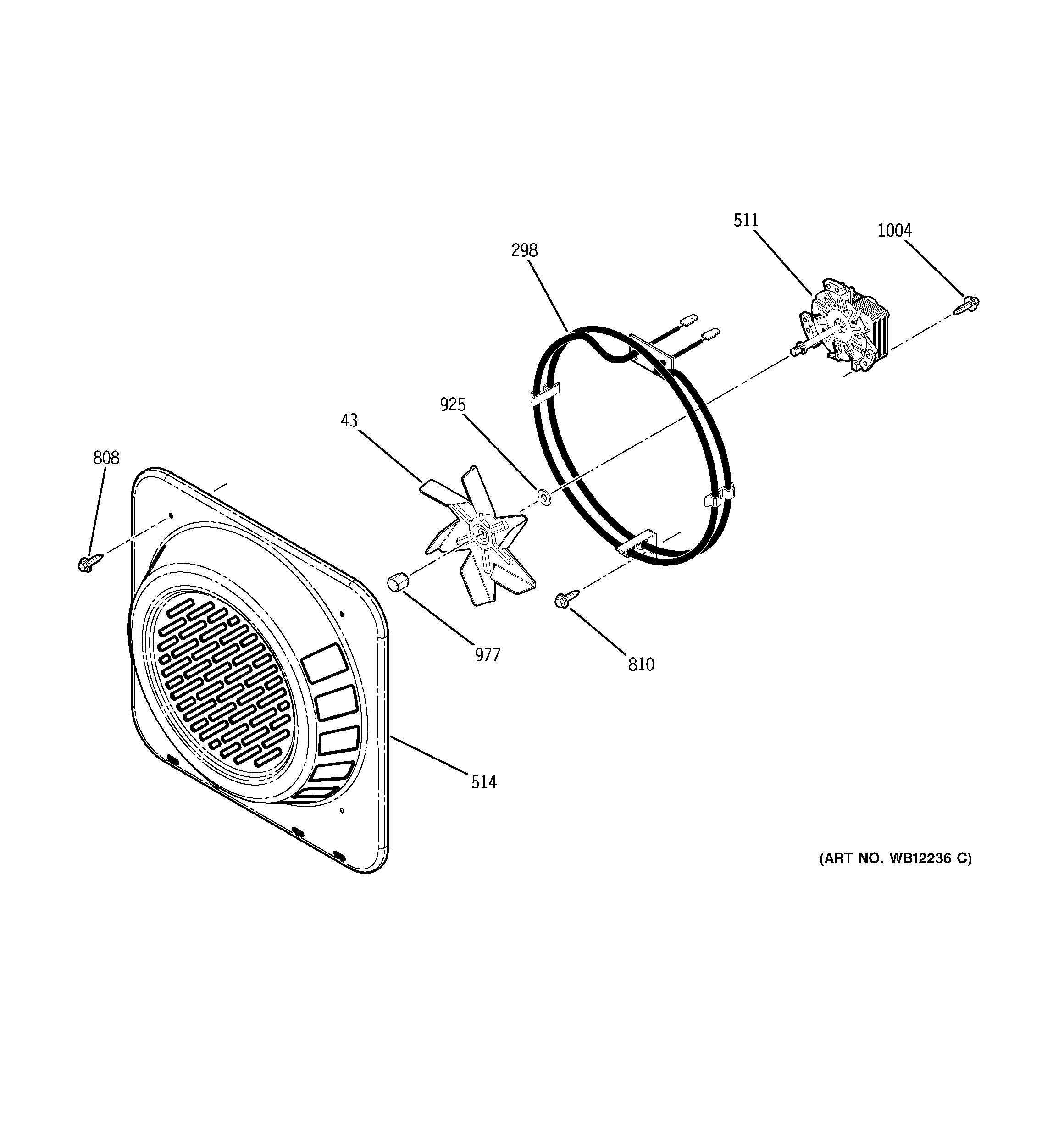 GE JTP56CD1CC convection fan diagram
