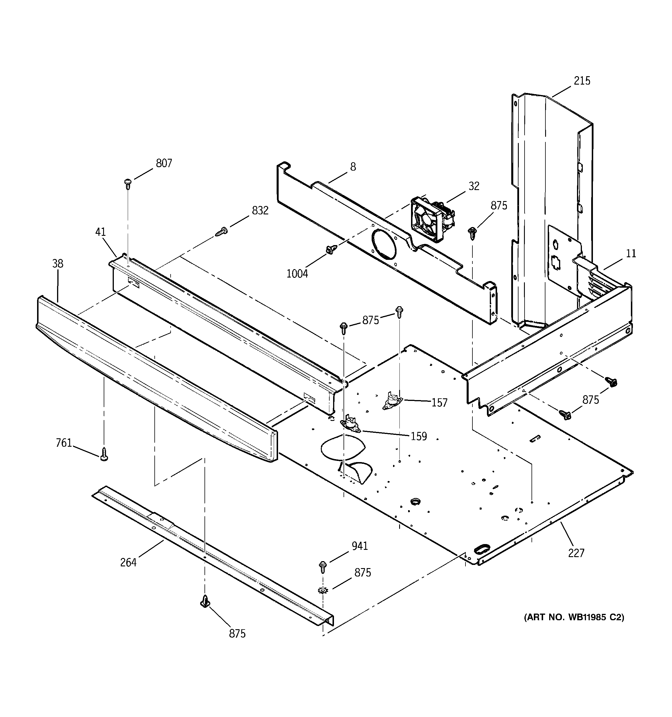 GE JTP56SD1SS center spacer diagram