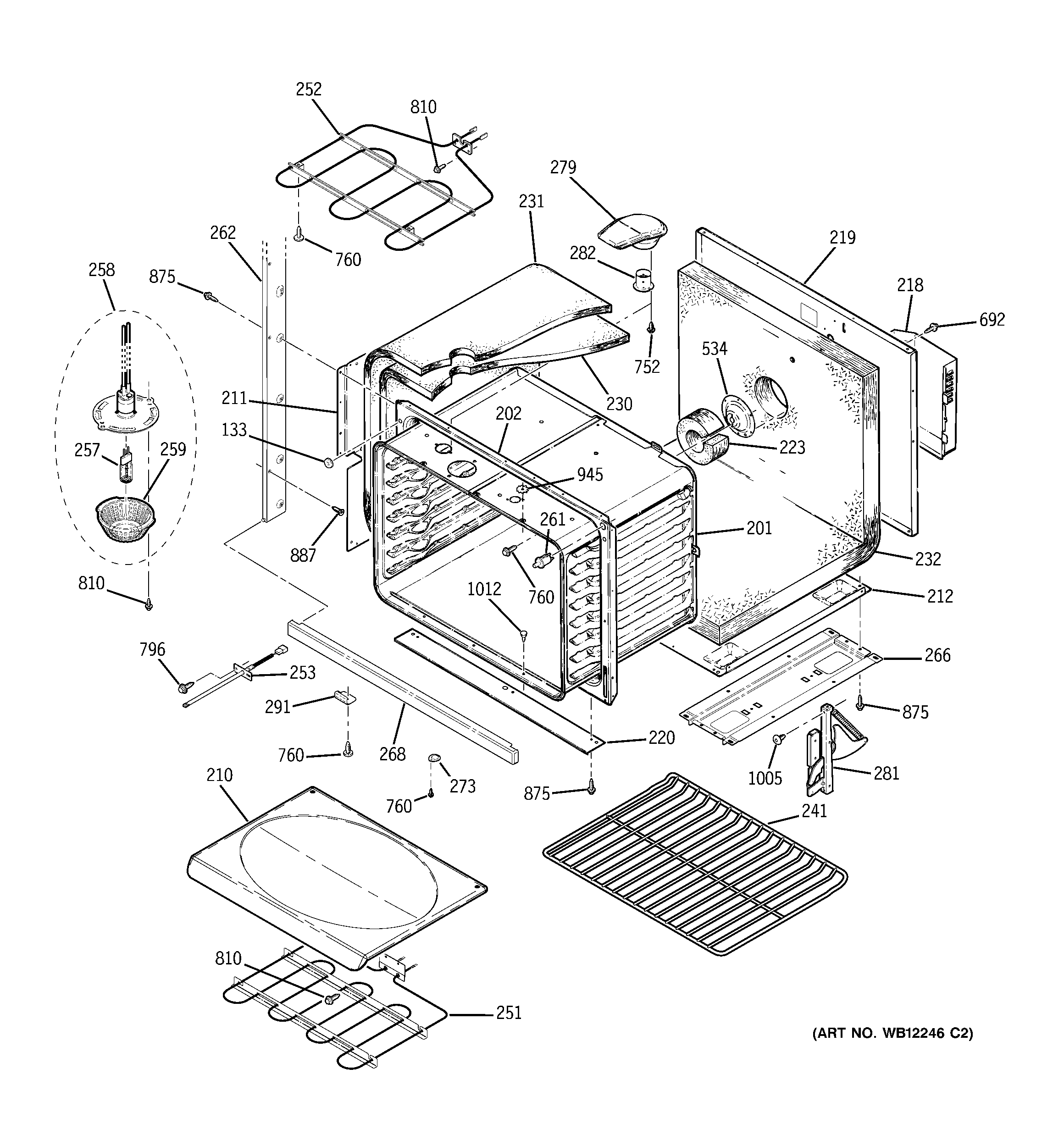 GE JTP56SD1SS lower body diagram