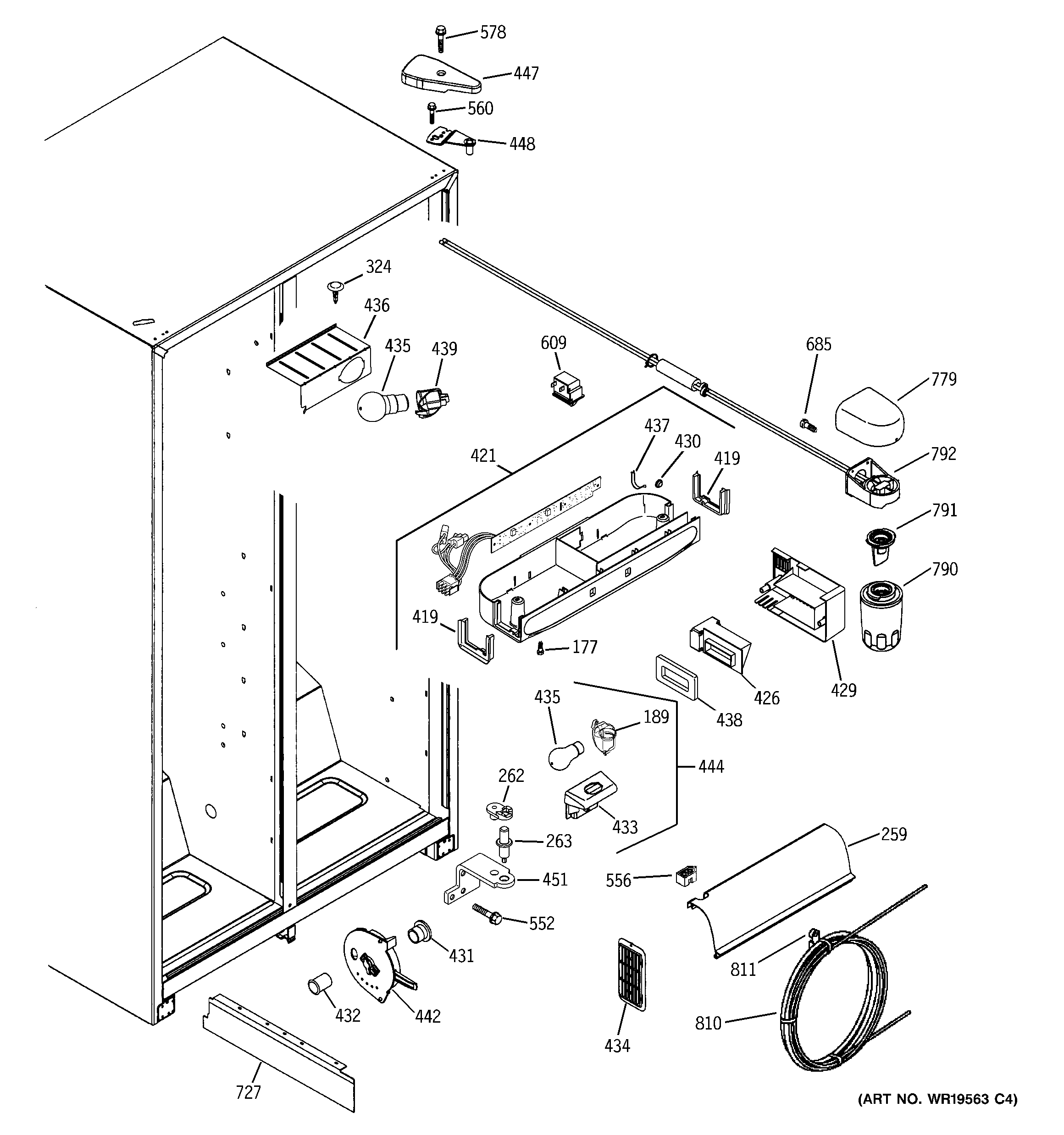 GE GSH22SGRESS fresh food section diagram