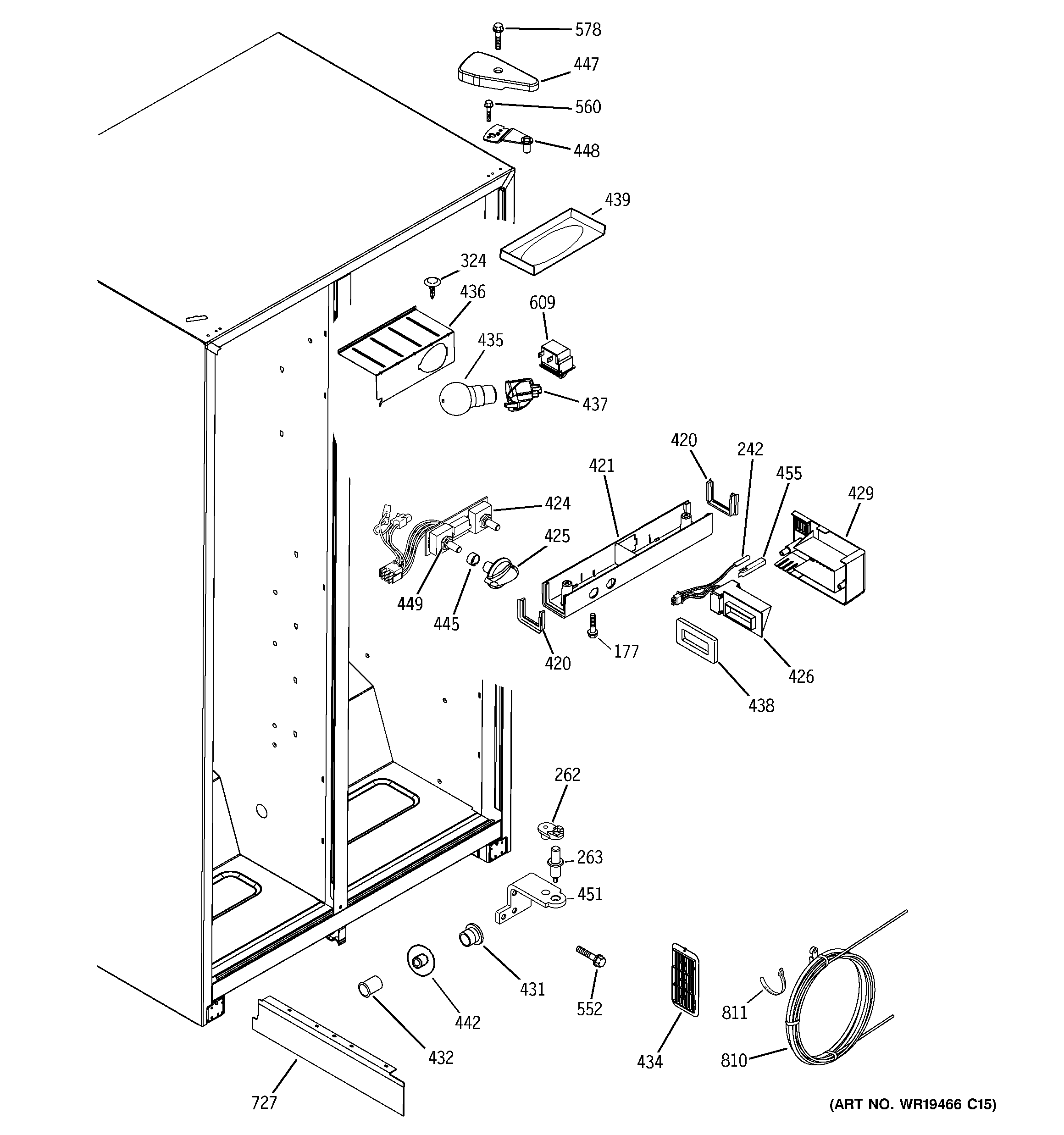 GE GSG20IEPHFWW fresh food section diagram