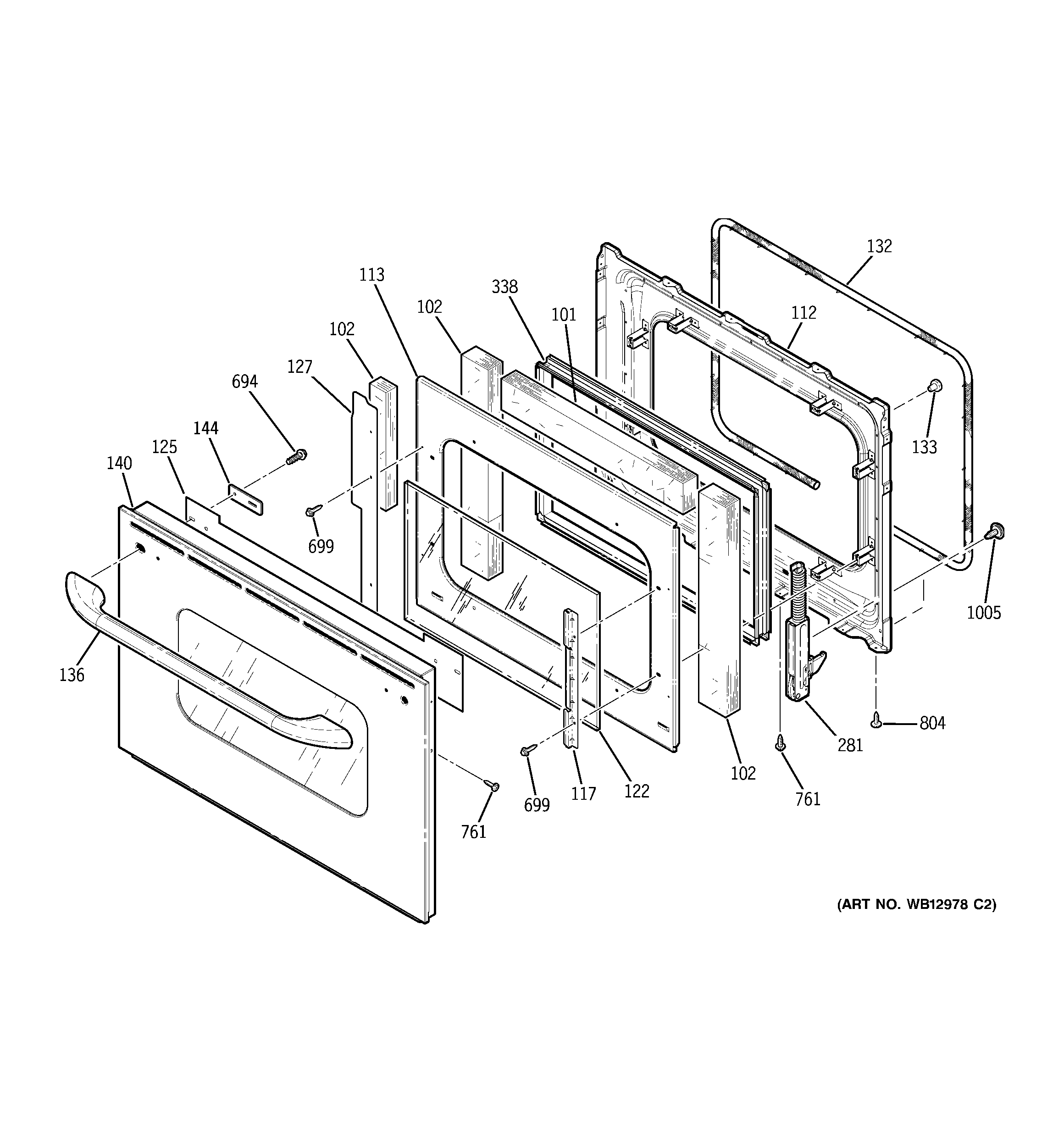 GE JTP28SF4SS door diagram