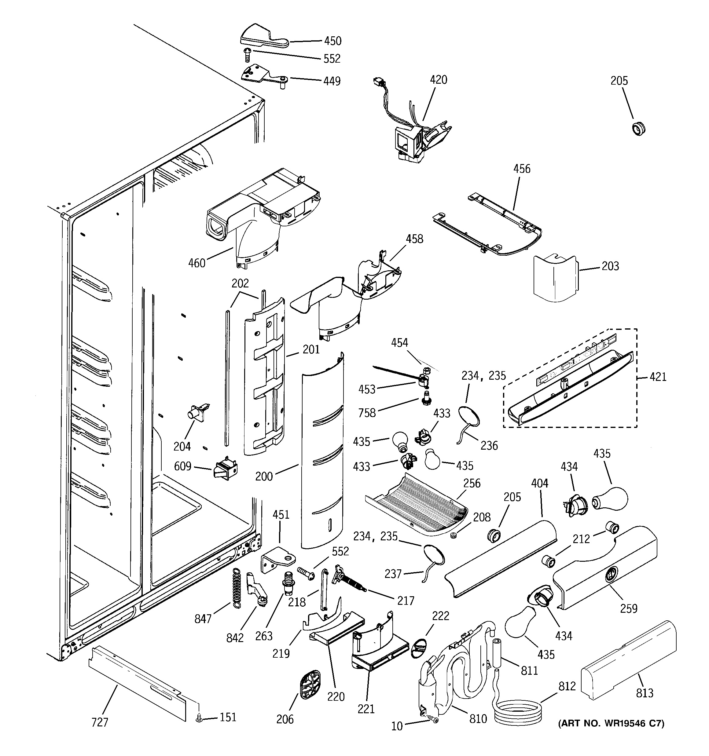GE GIG21IESAFBB fresh food section diagram