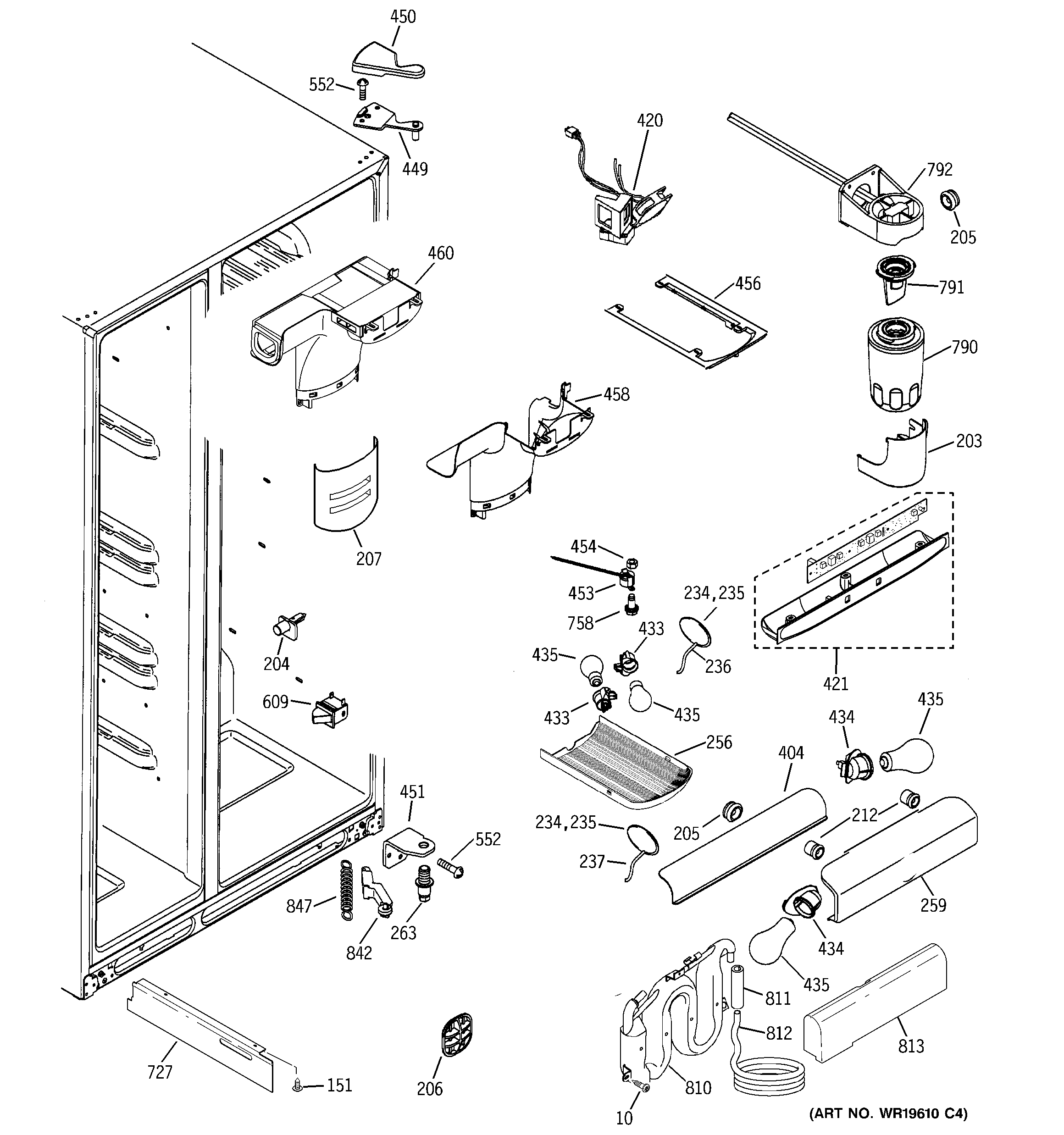 GE GSS25XSRCSS fresh food section diagram