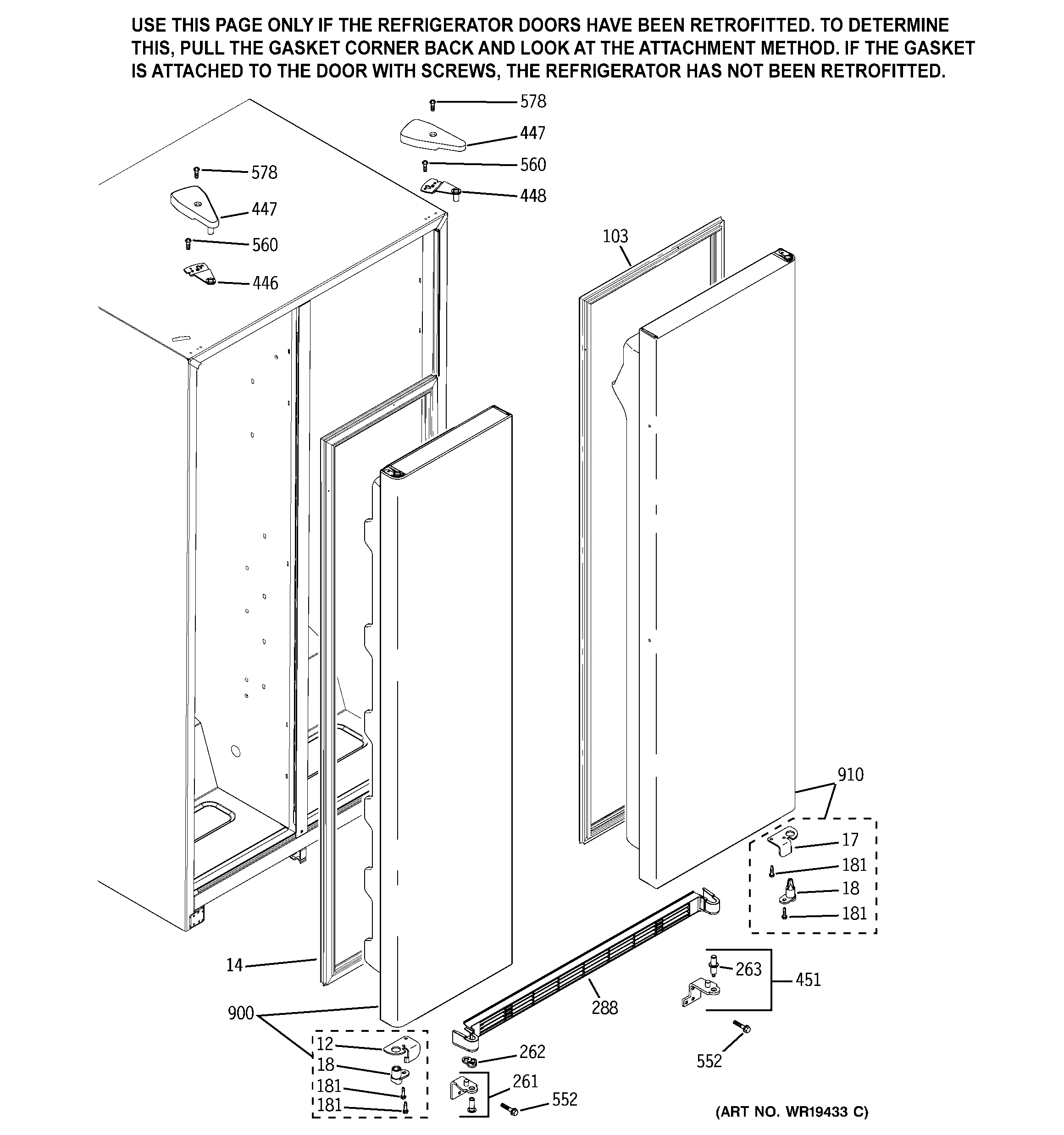 GE GSS20IBMDCC door kit diagram
