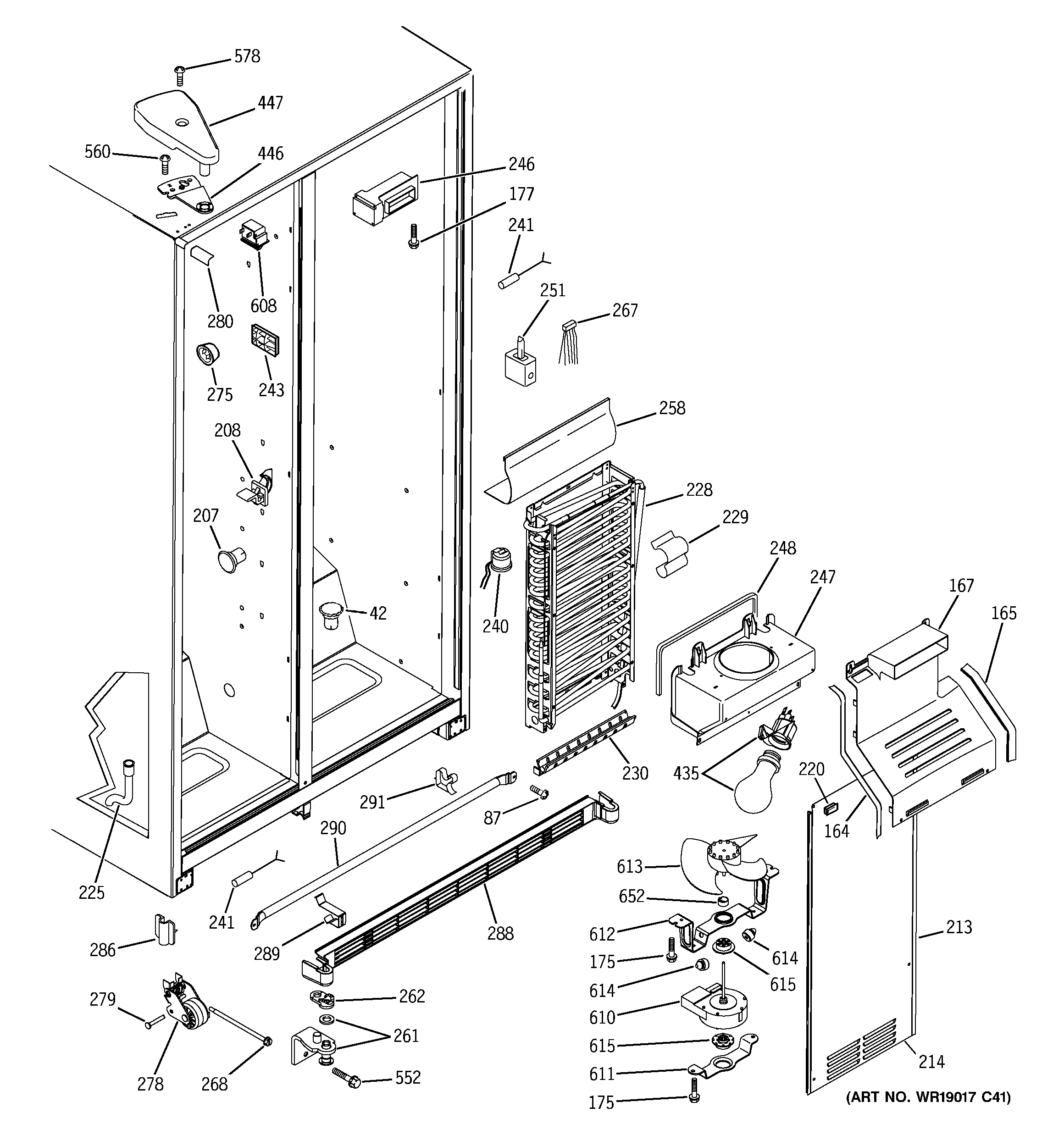 GE GSS20IBMDCC freezer section diagram