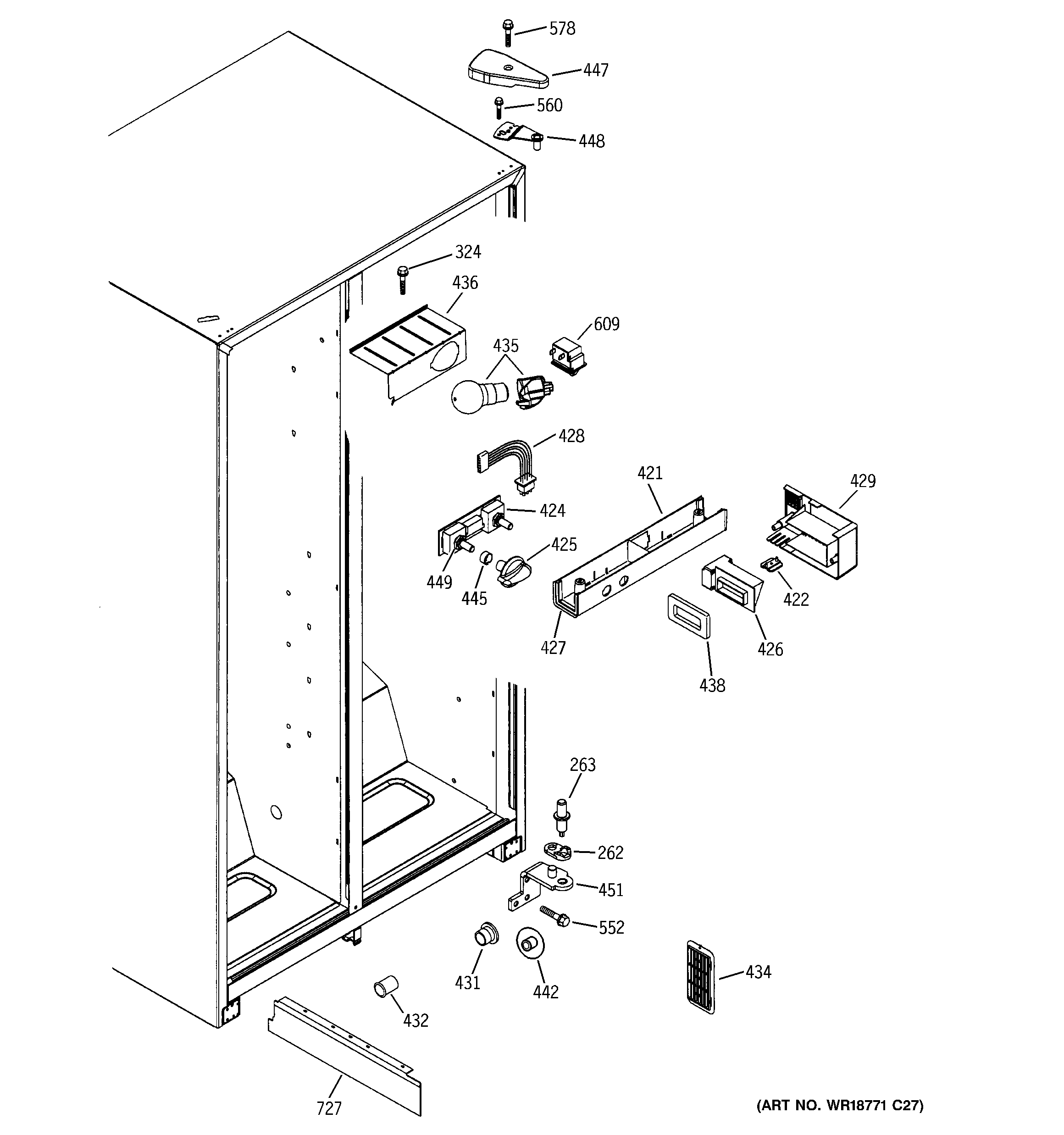 GE GSS20IBMDCC fresh food section diagram