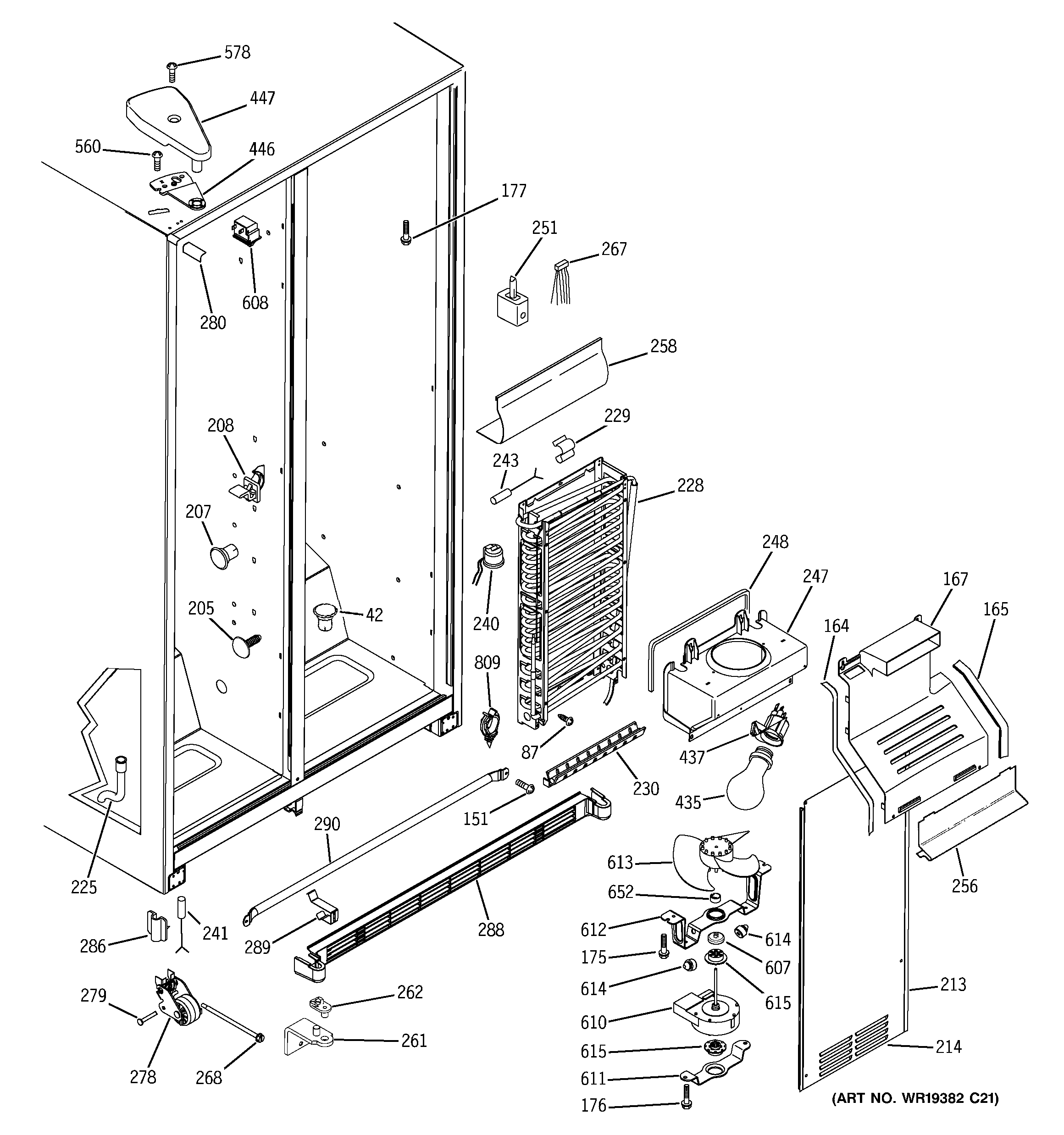 GE GSS22IFRECC freezer section diagram
