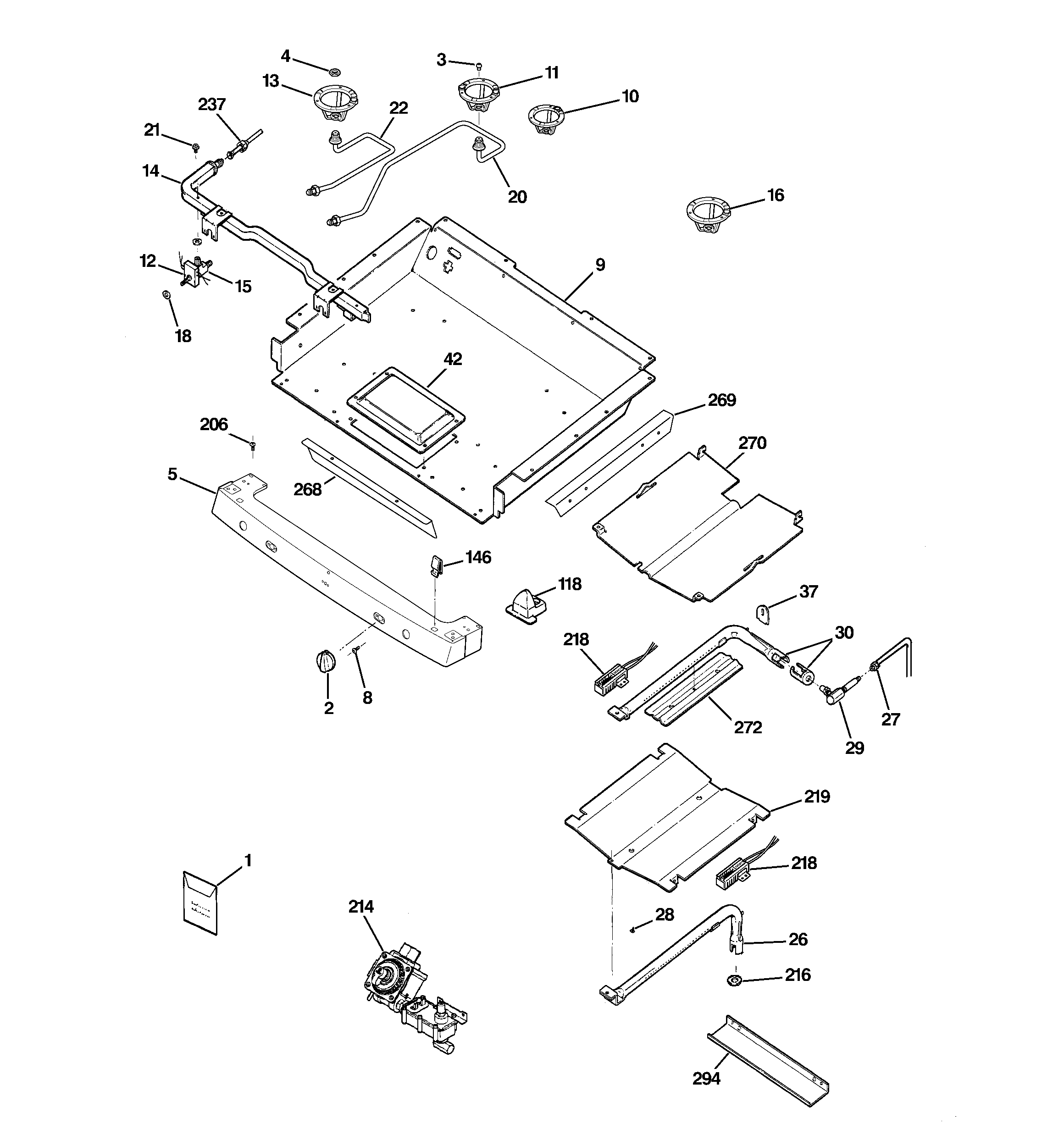 GE JGB900CEK1CC gas & burner parts diagram