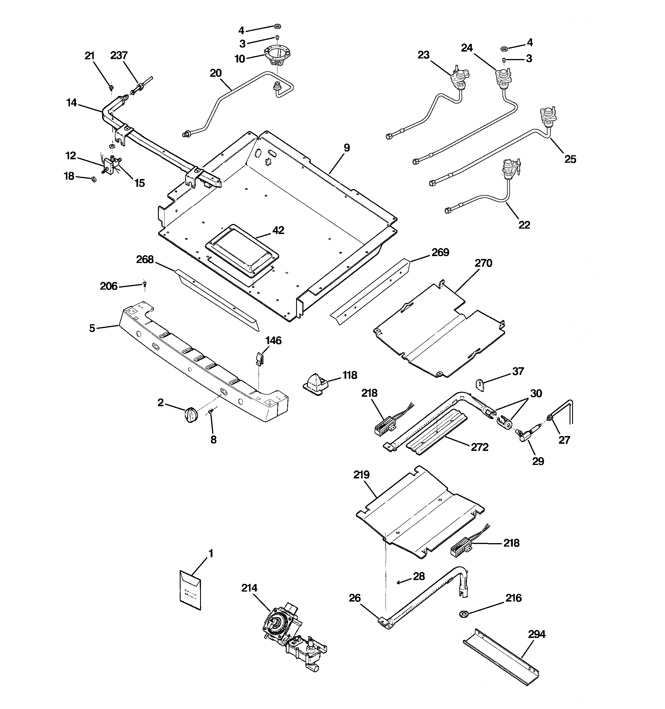 GE JGB908CEK1CC gas & burner parts diagram