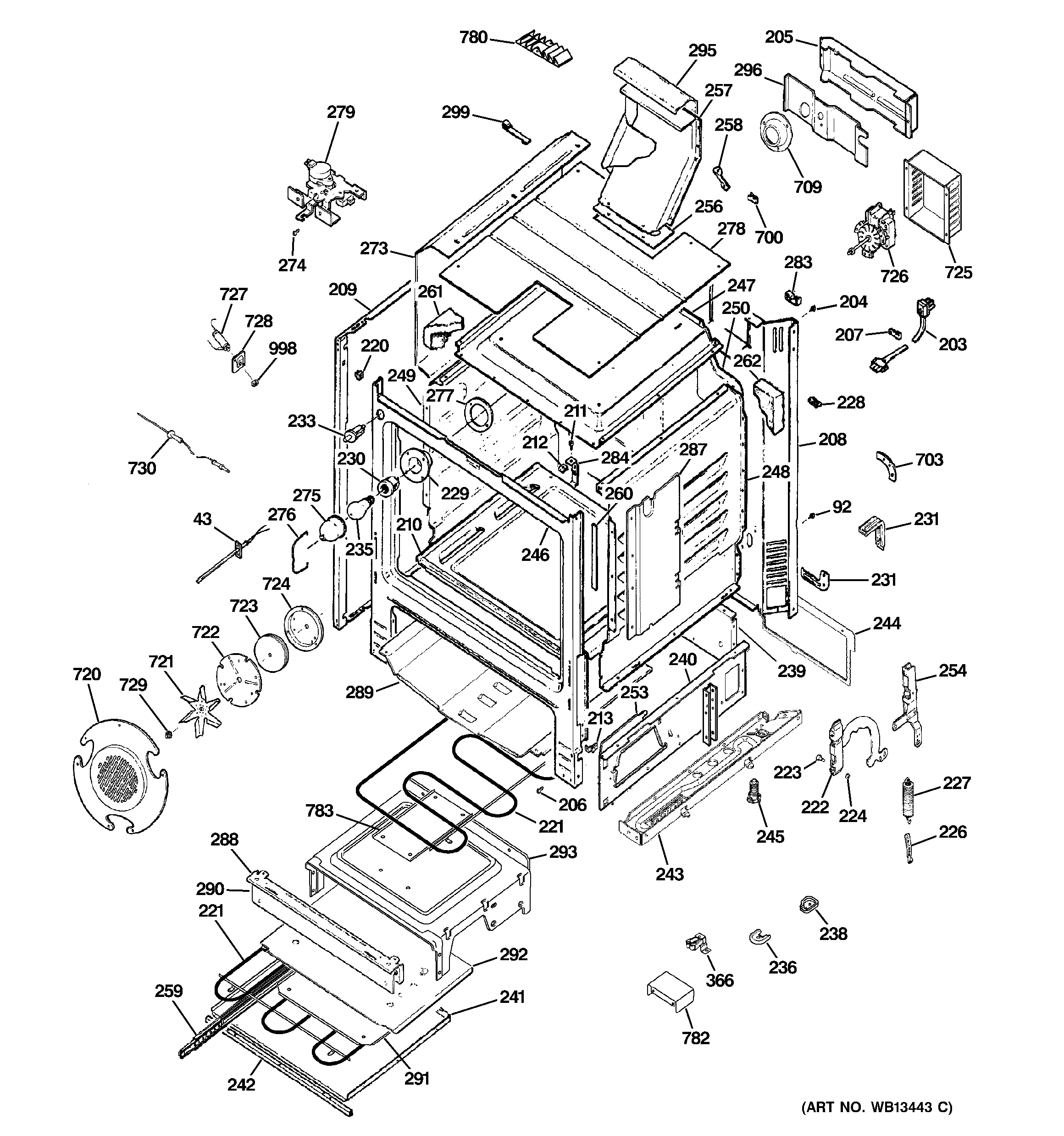 GE JGB928SEK1SS body parts diagram