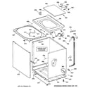 GE WJSR2070D1WW cabinet, cover & front panel diagram