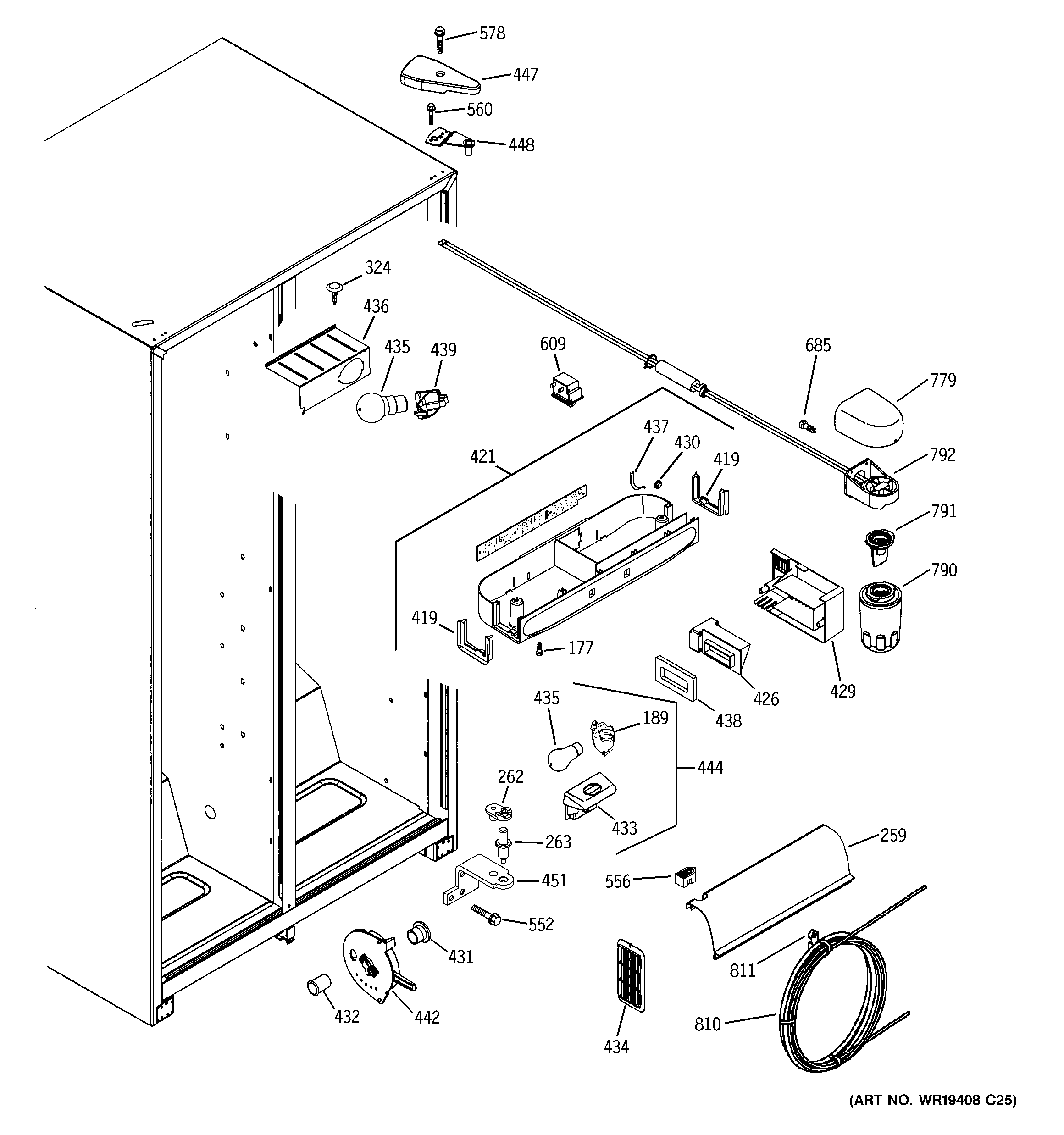 GE GSS22SGRESS fresh food section diagram