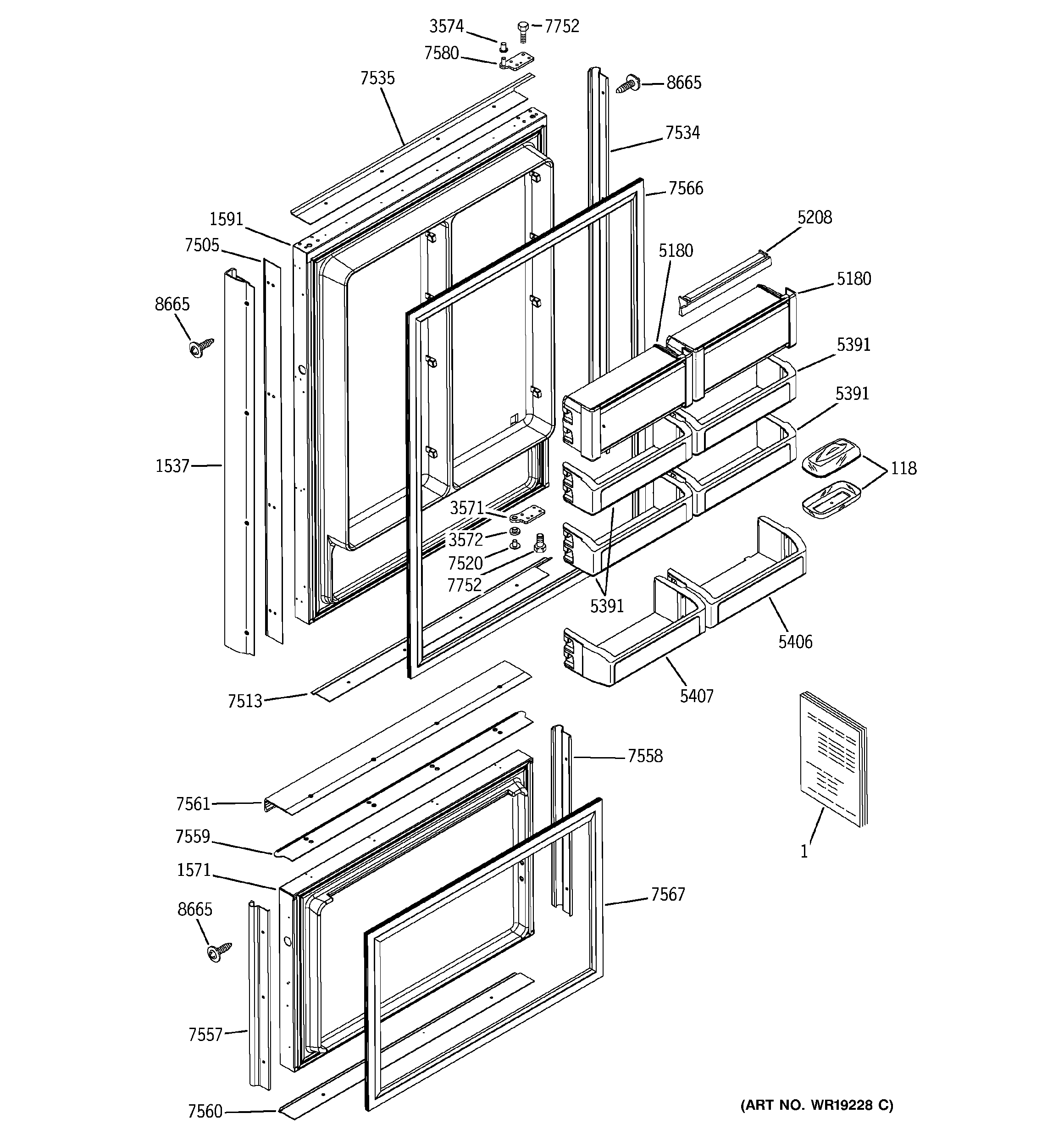 GE ZIC360NRALH doors diagram