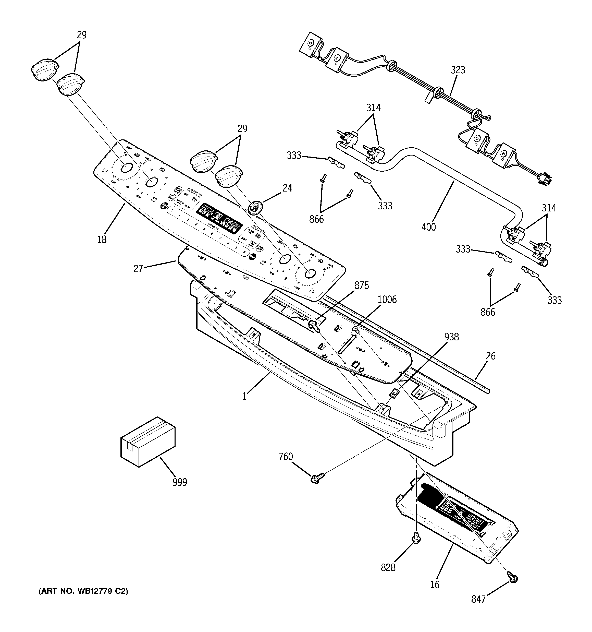 GE JGS968TH2WW control panel diagram
