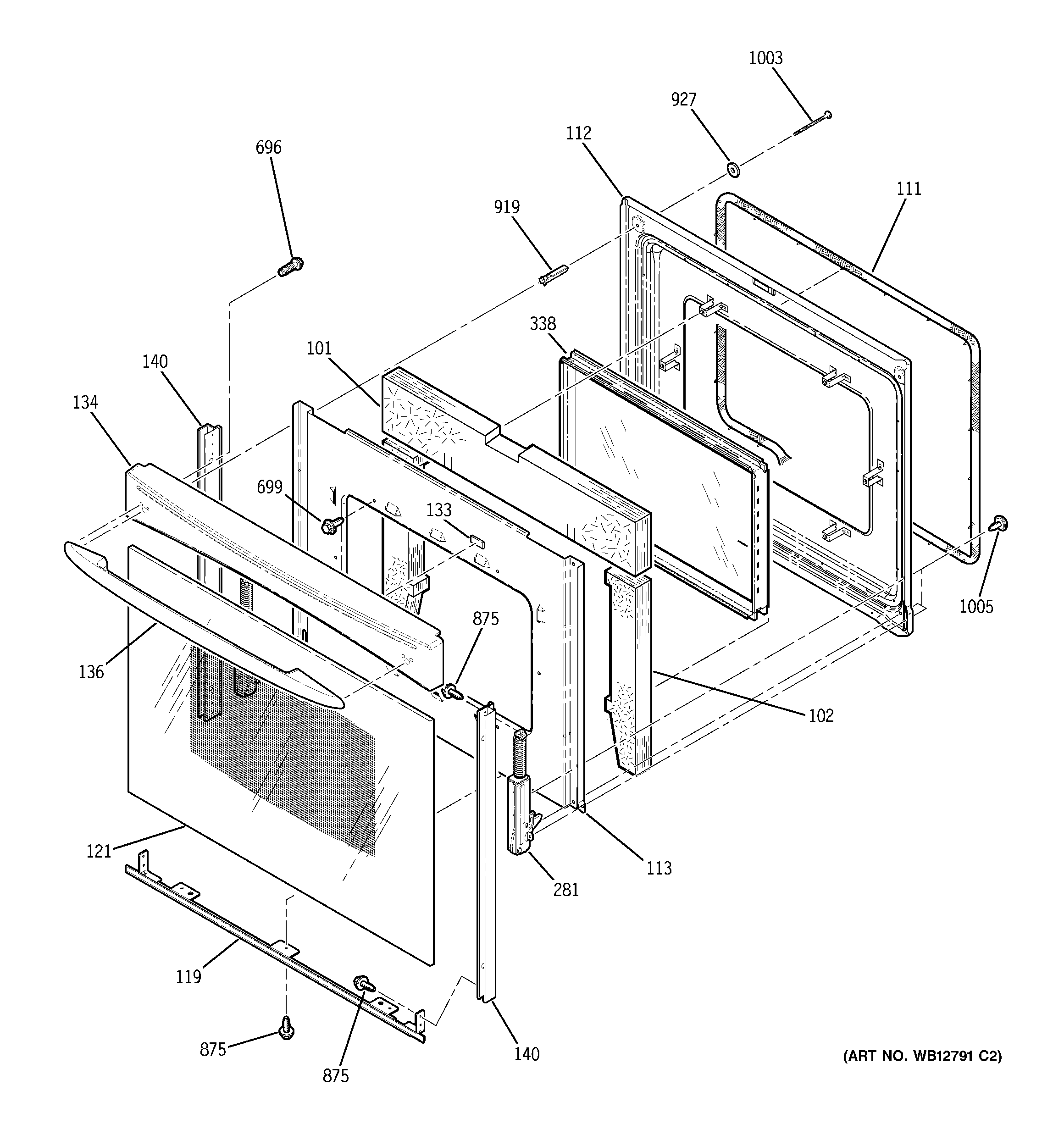 GE JB968BH4BB door diagram