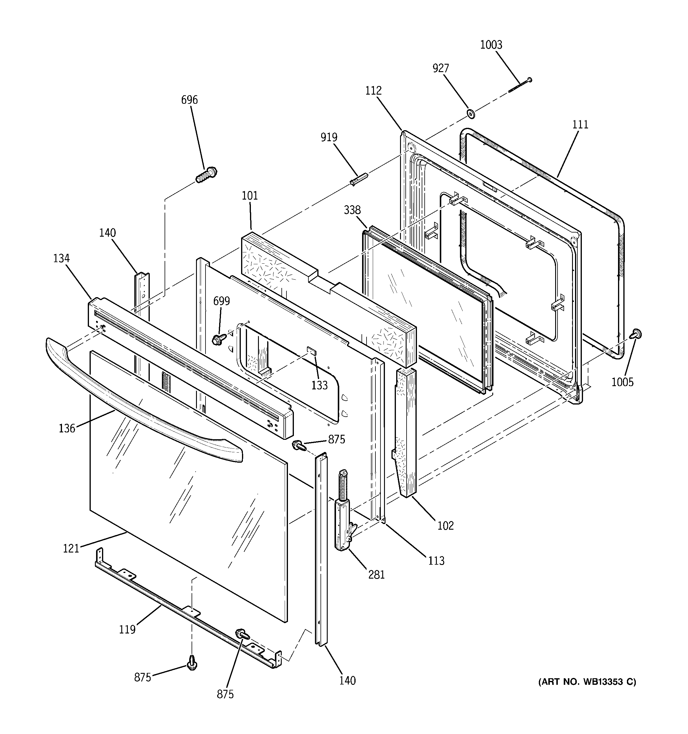 GE JBS55BJ2BB door diagram