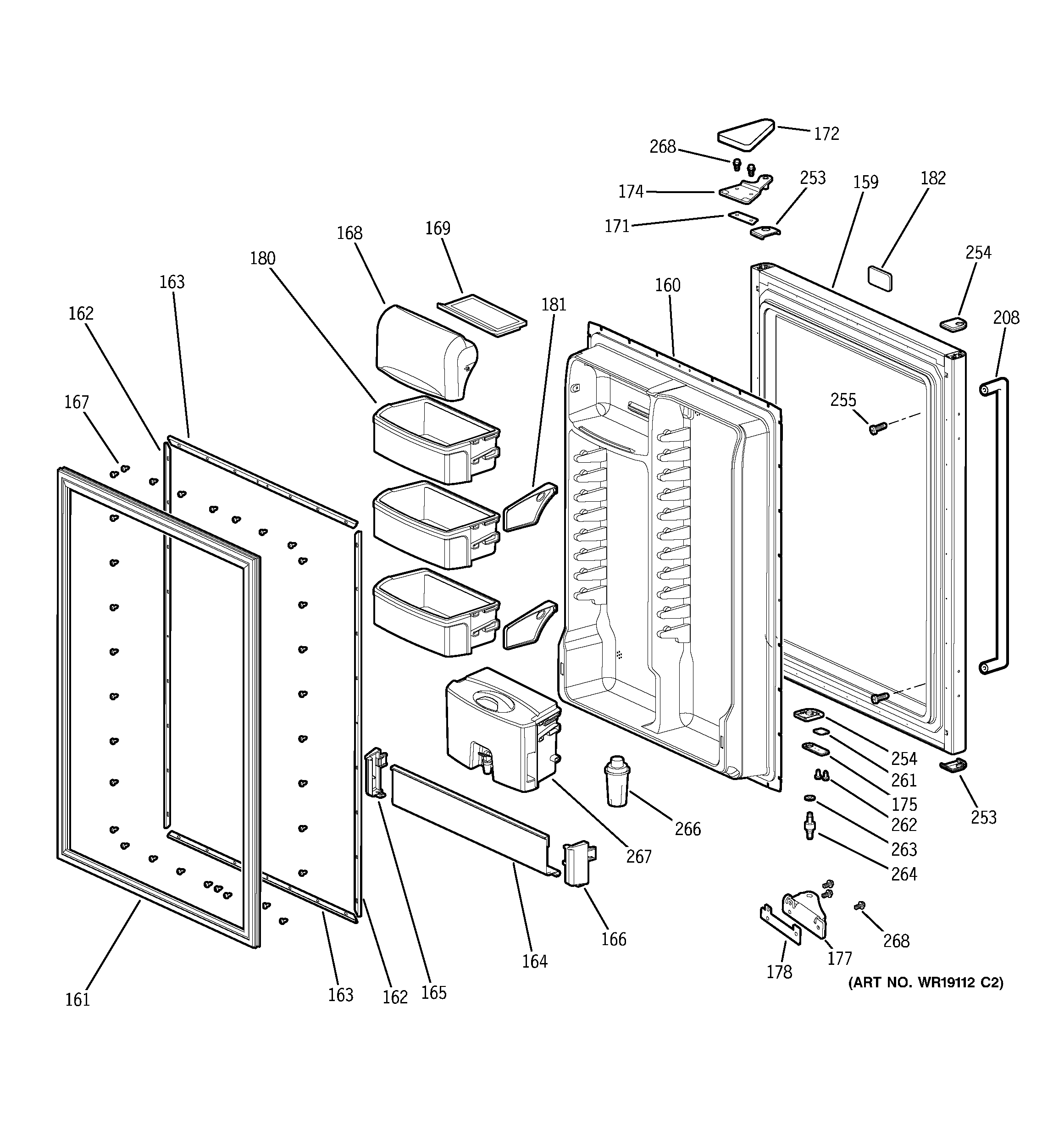 GE GDS18SCPARSS fresh food door diagram