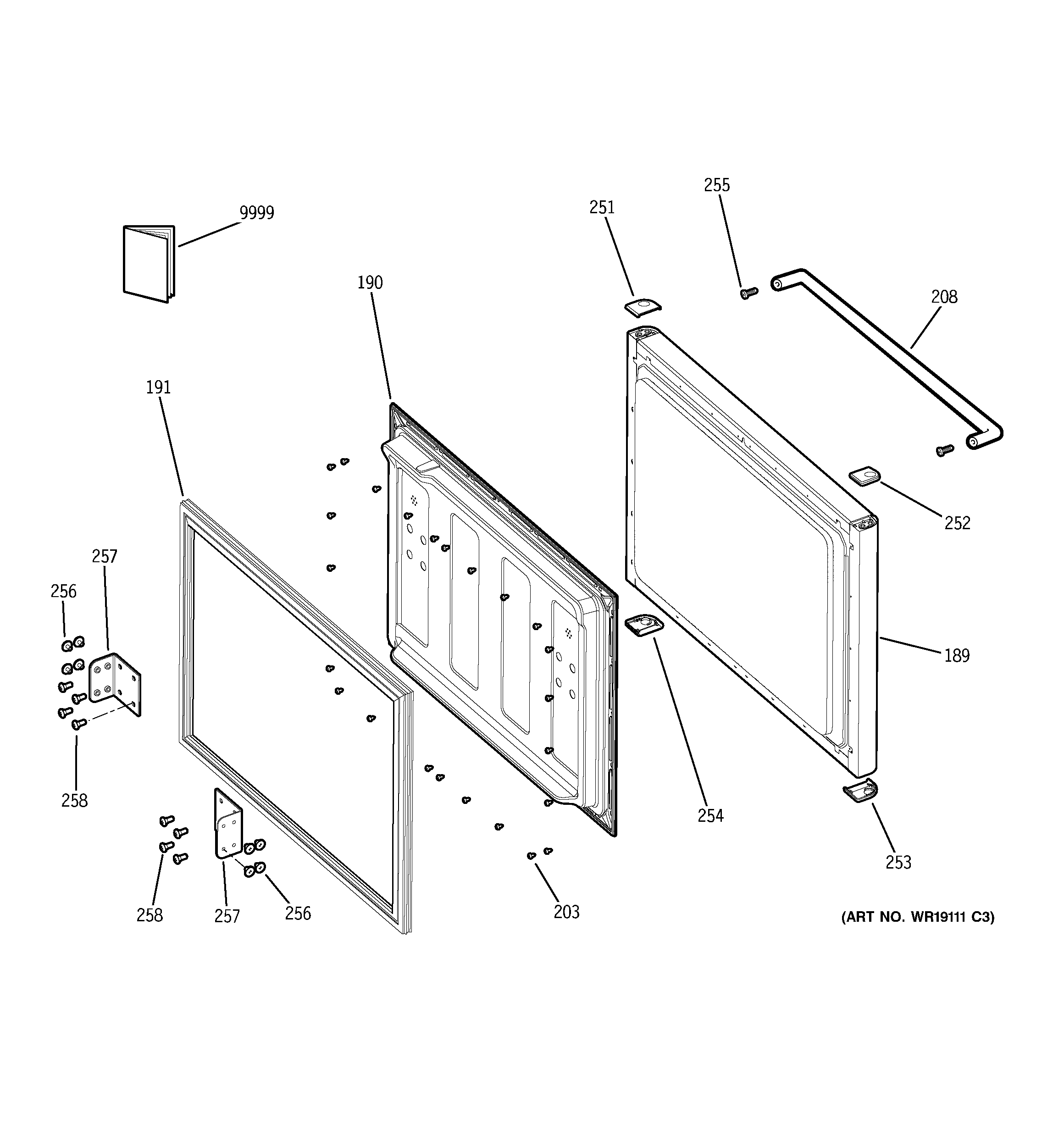 GE GDS18SCPBRSS freezer door diagram