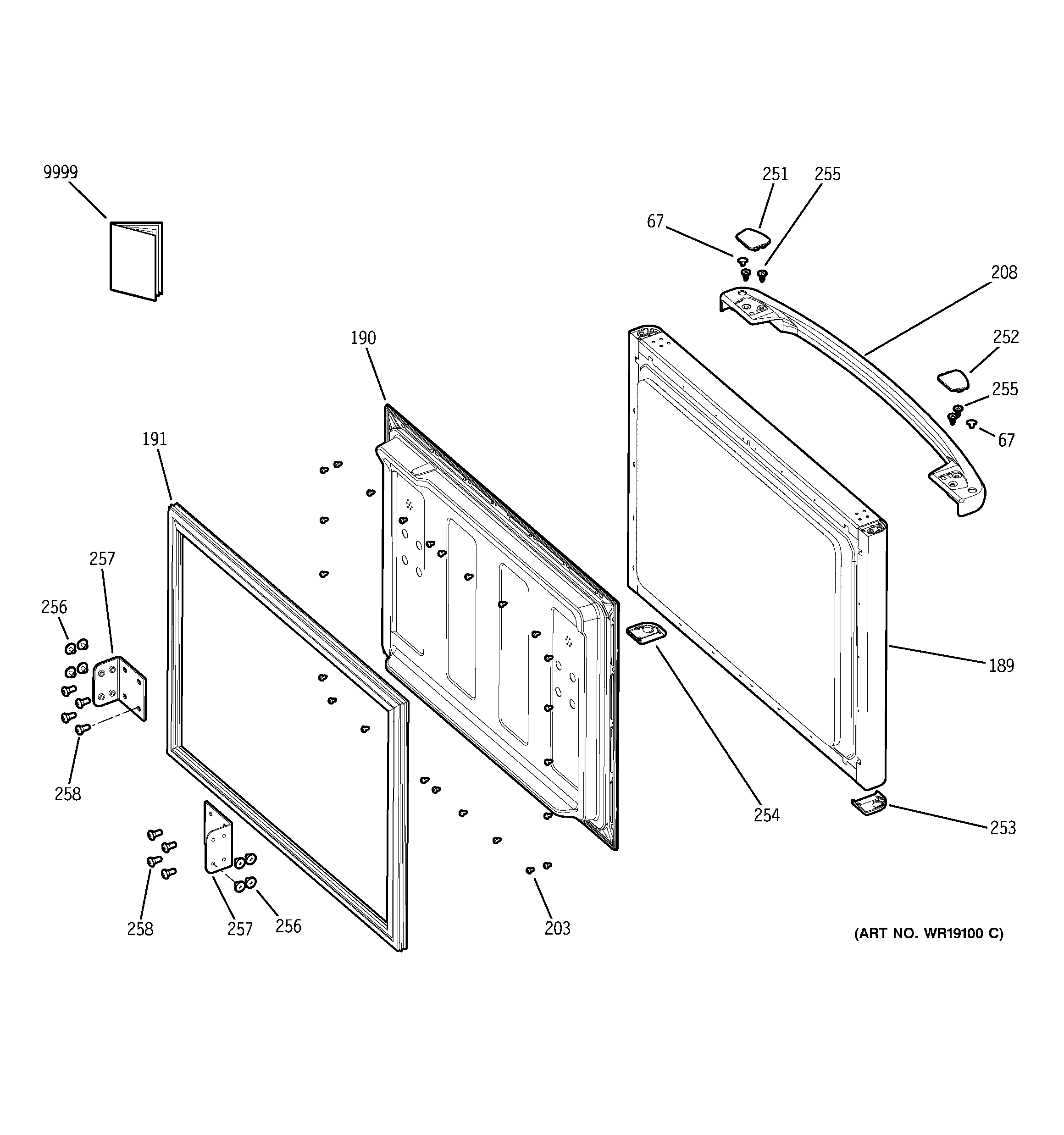 GE PDS18LBMCCC freezer door diagram