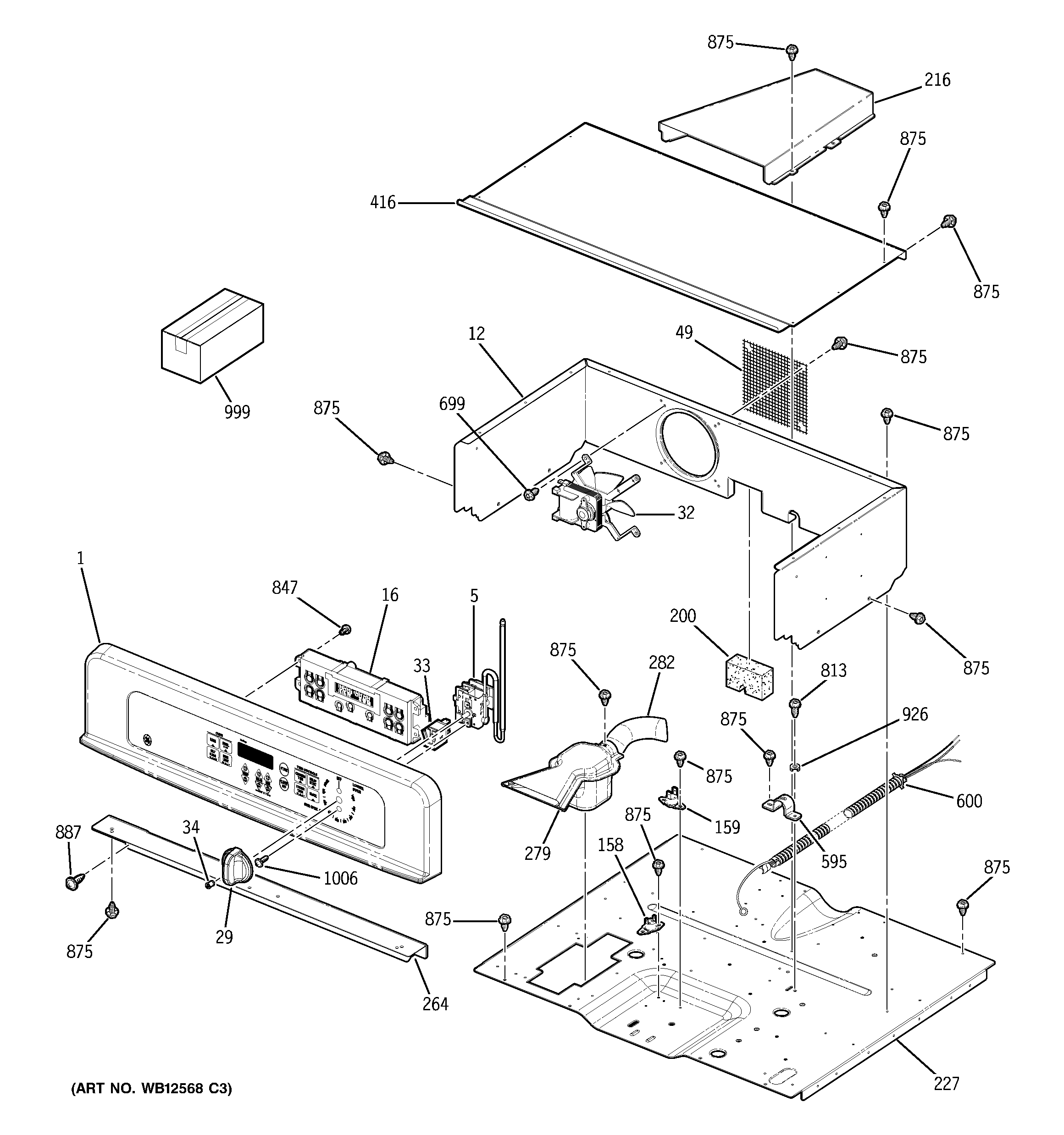 GE JKP28WF3WW control panel diagram